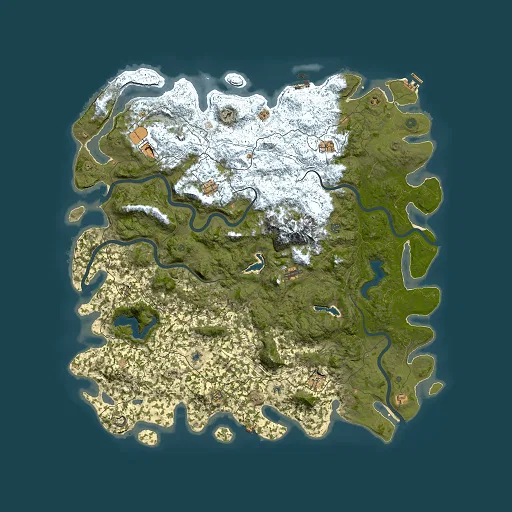 Rust map seed 918986444, 6000x6000m top-down preview