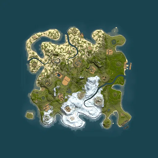 Rust map seed 390613718, 3500x3500m top-down preview