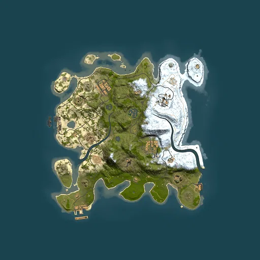Rust map seed 107043827, 3000x3000m top-down preview