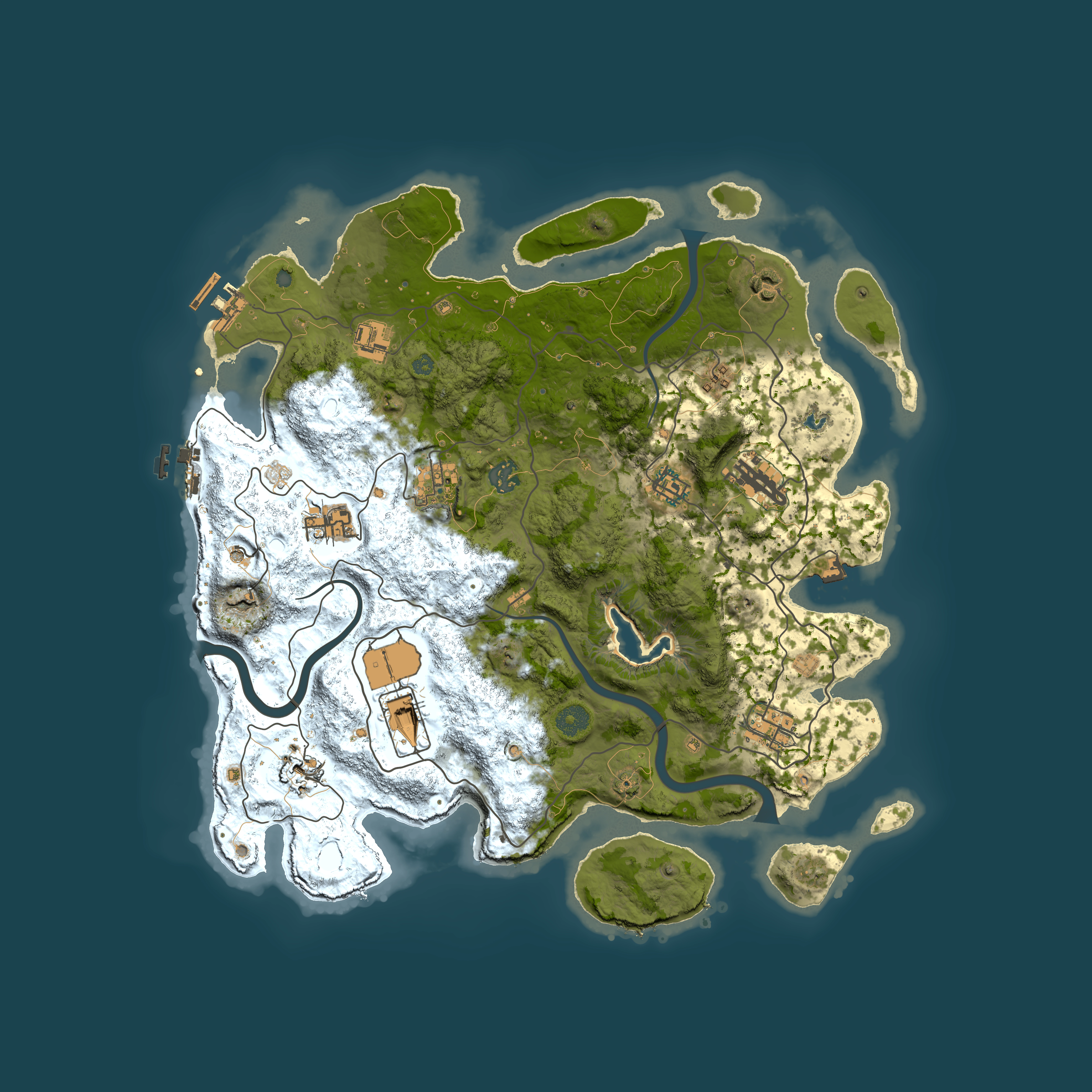 Full top-down render of Rust map seed 103568221, 4000x4000m