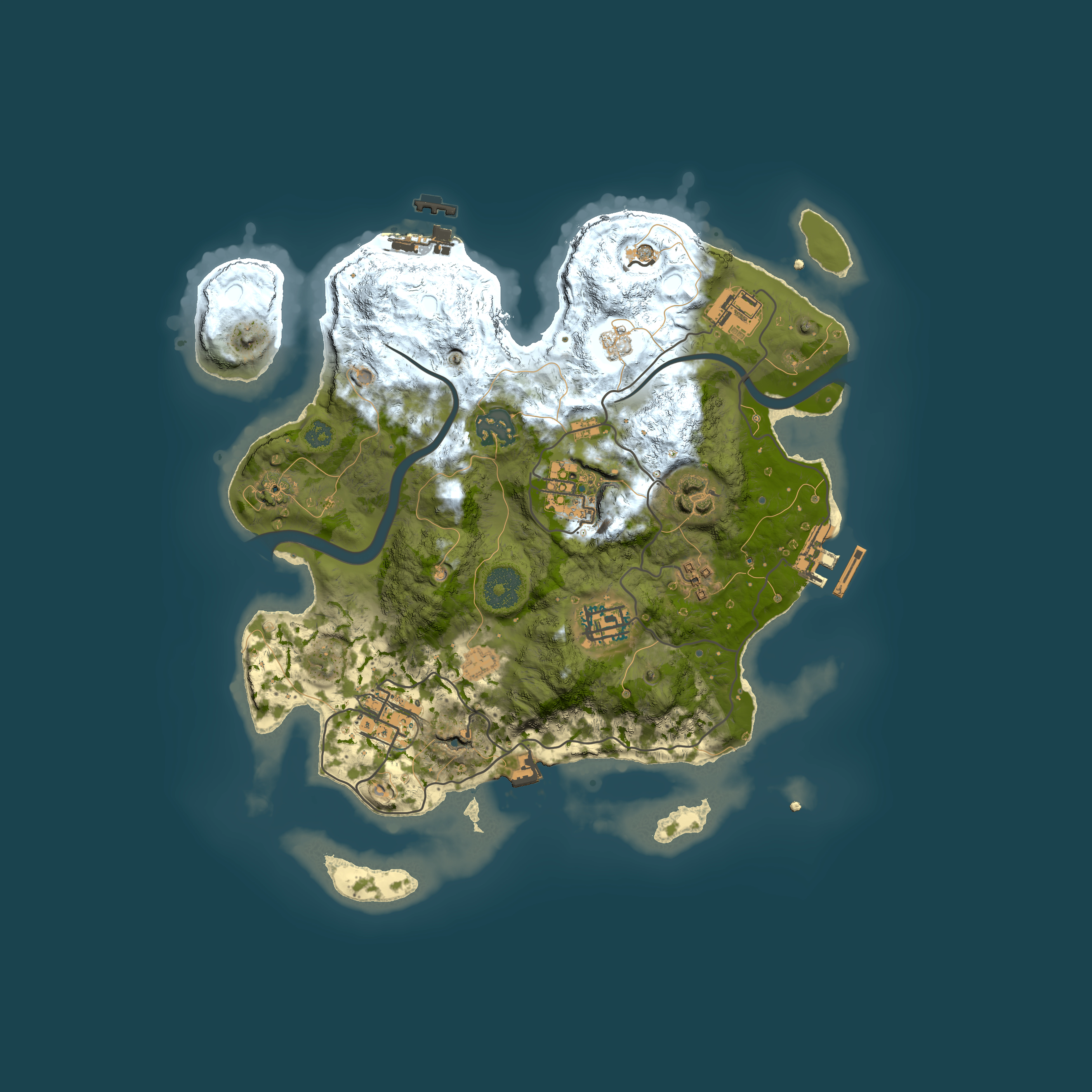Full top-down render of Rust map seed 2084532343, 3000x3000m