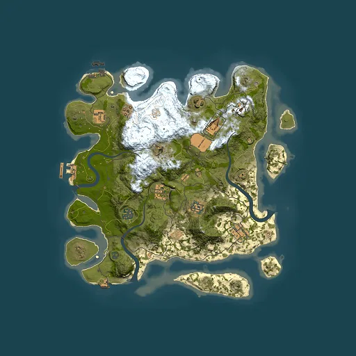 Rust map seed 1106018379, 3500x3500m top-down preview