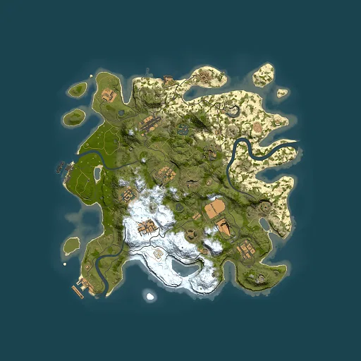 Rust map seed 1027087636, 3500x3500m top-down preview