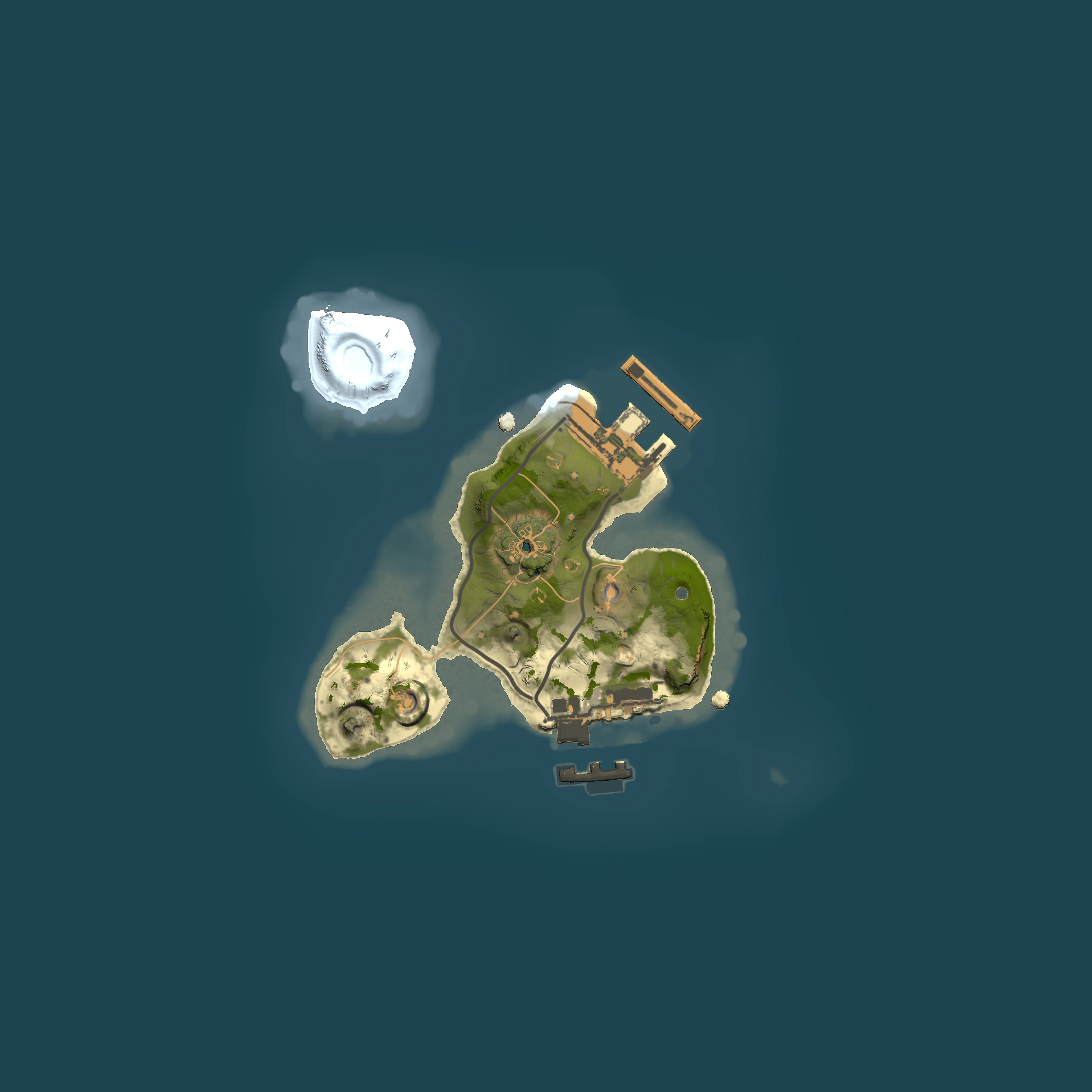 Full top-down render of Rust map seed 1442891482, 1500x1500m