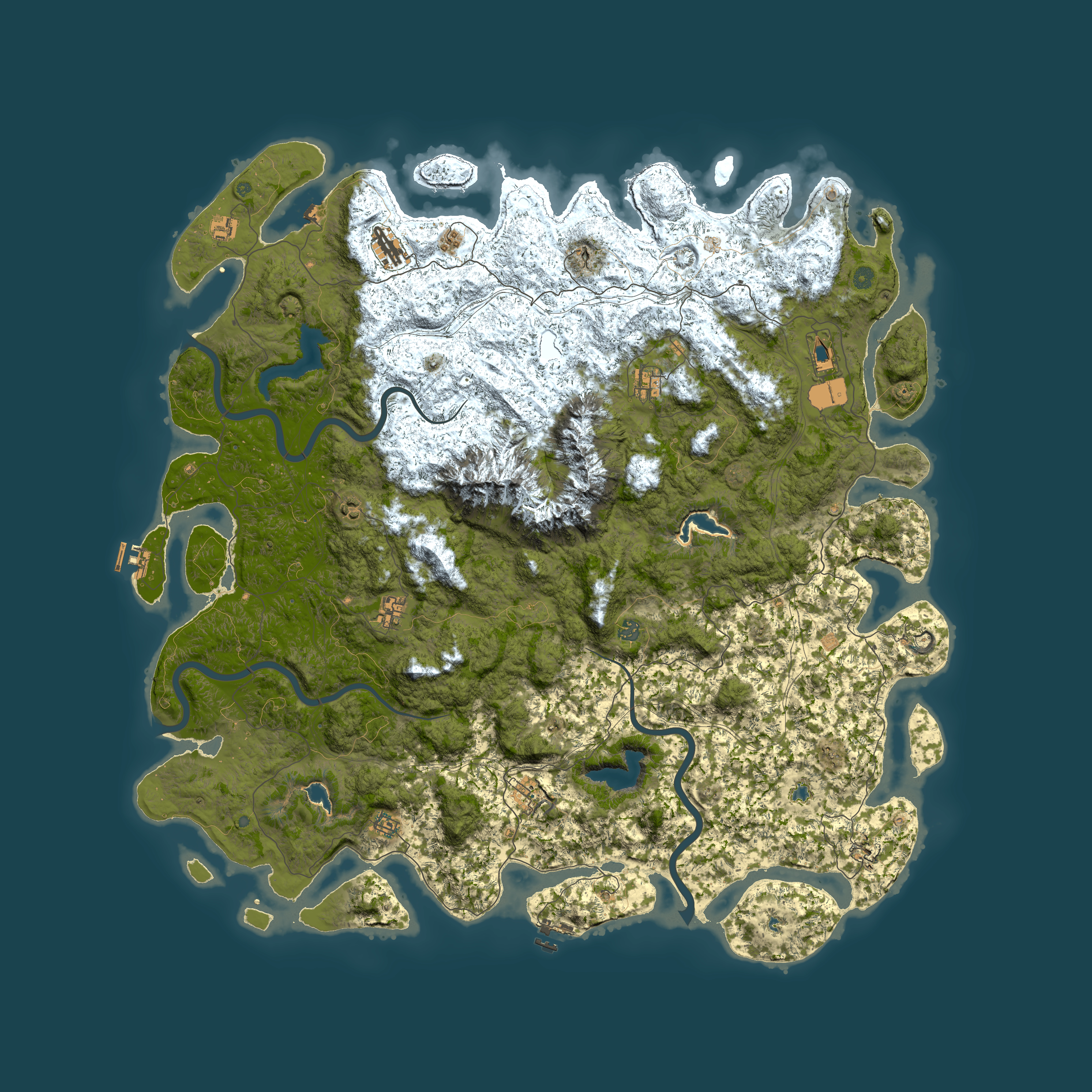 Full top-down render of Rust map seed 2132453939, 6000x6000m