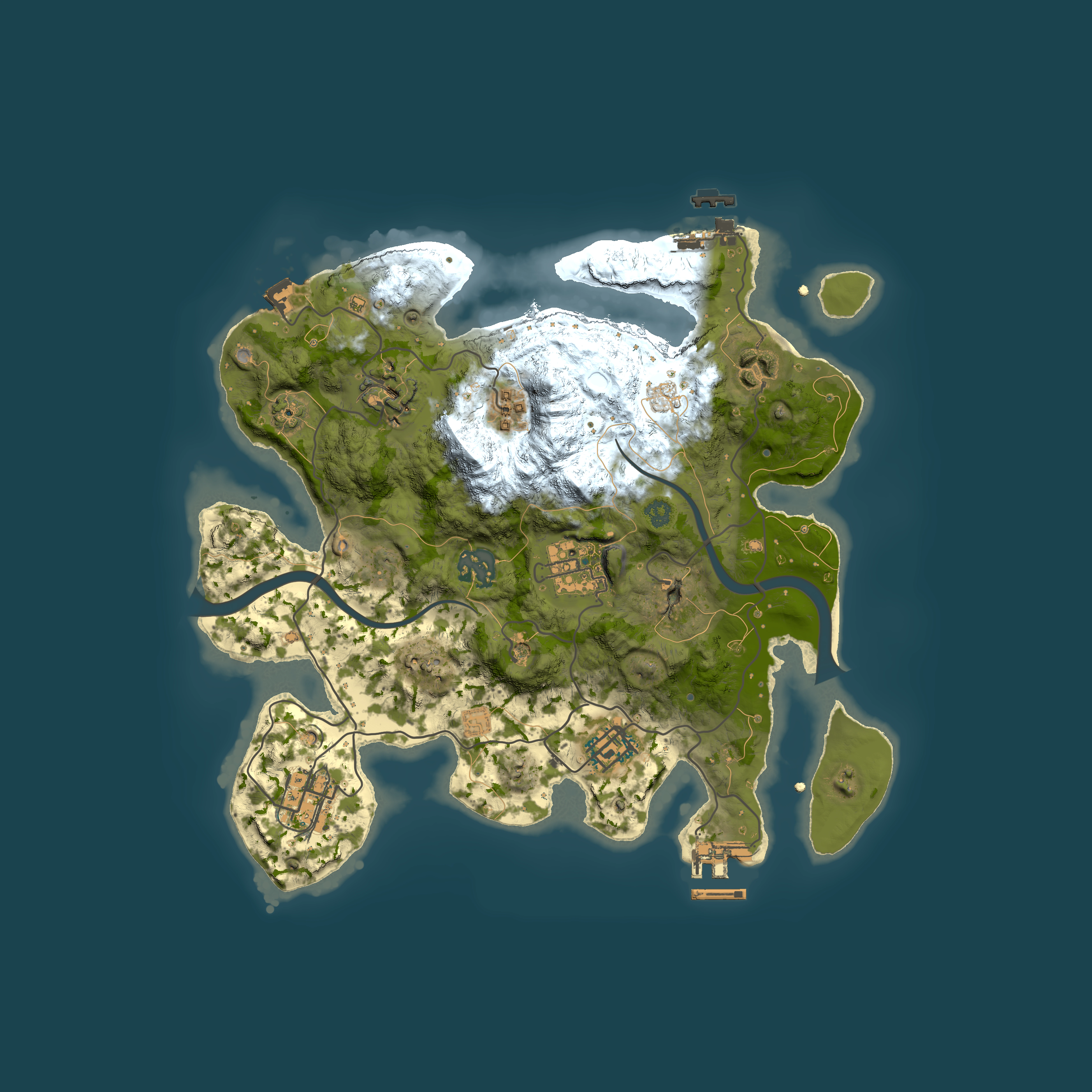 Full top-down render of Rust map seed 402956459, 3000x3000m