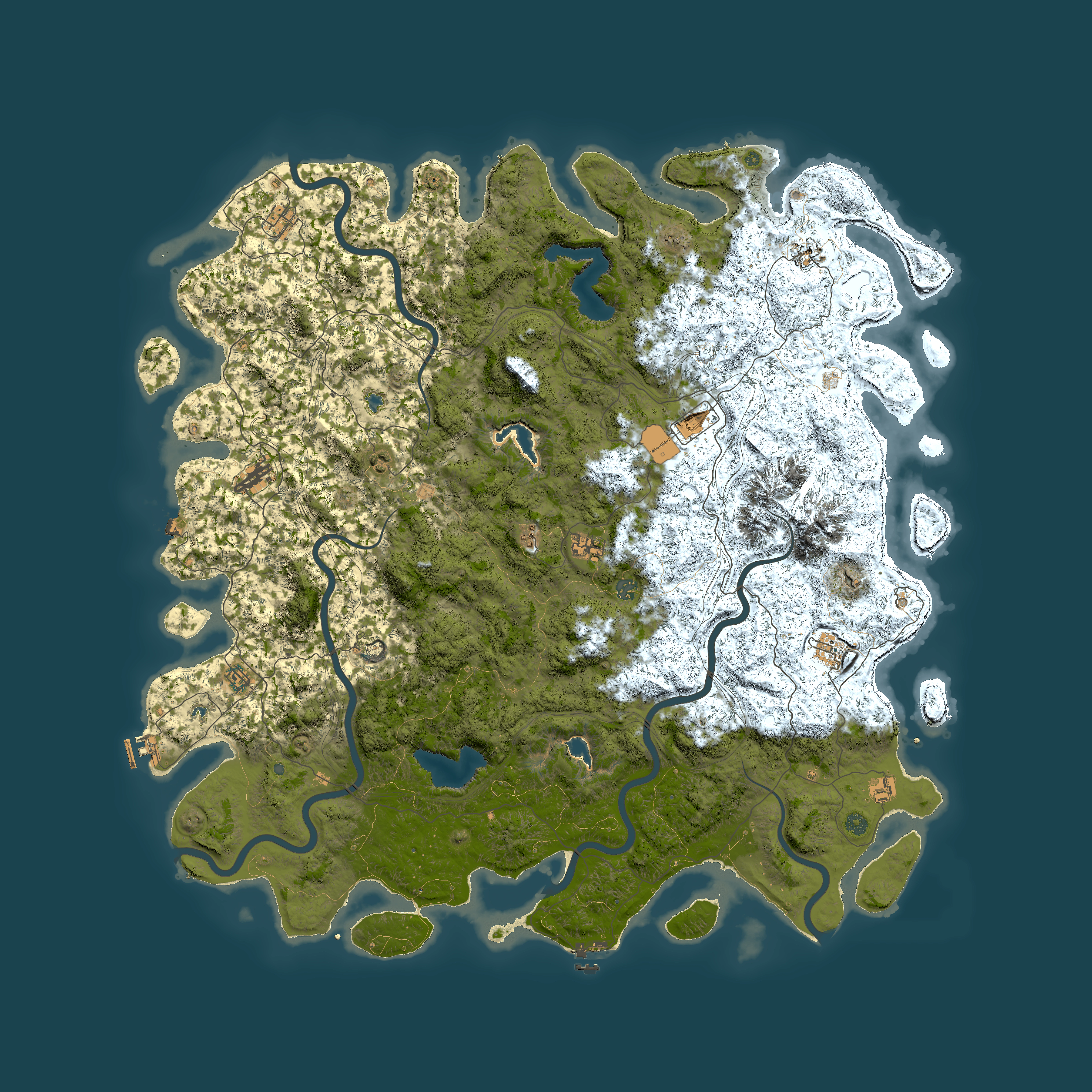 Full top-down render of Rust map seed 501871300, 6000x6000m
