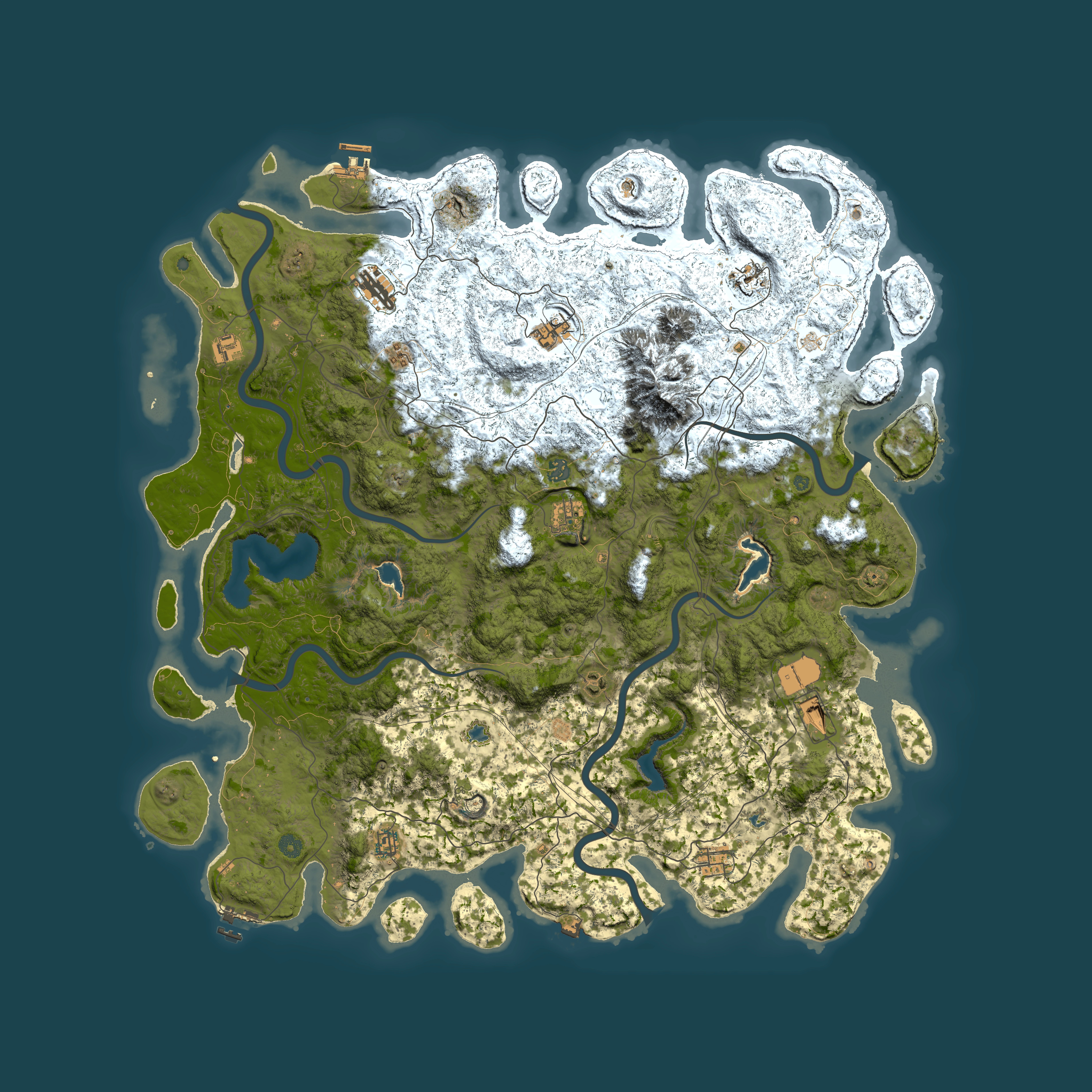 Full top-down render of Rust map seed 23255295, 5500x5500m