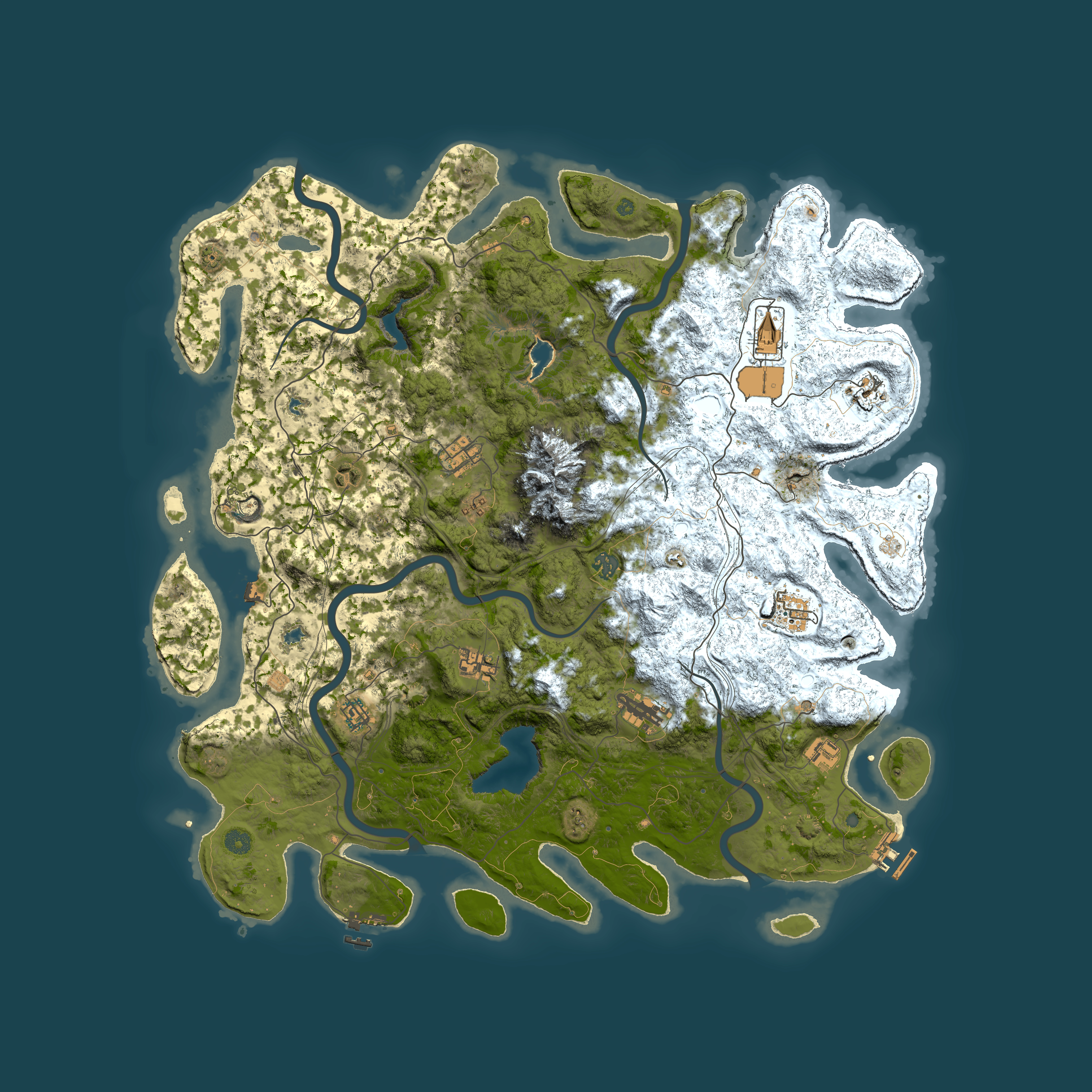 Full top-down render of Rust map seed 335146030, 5000x5000m