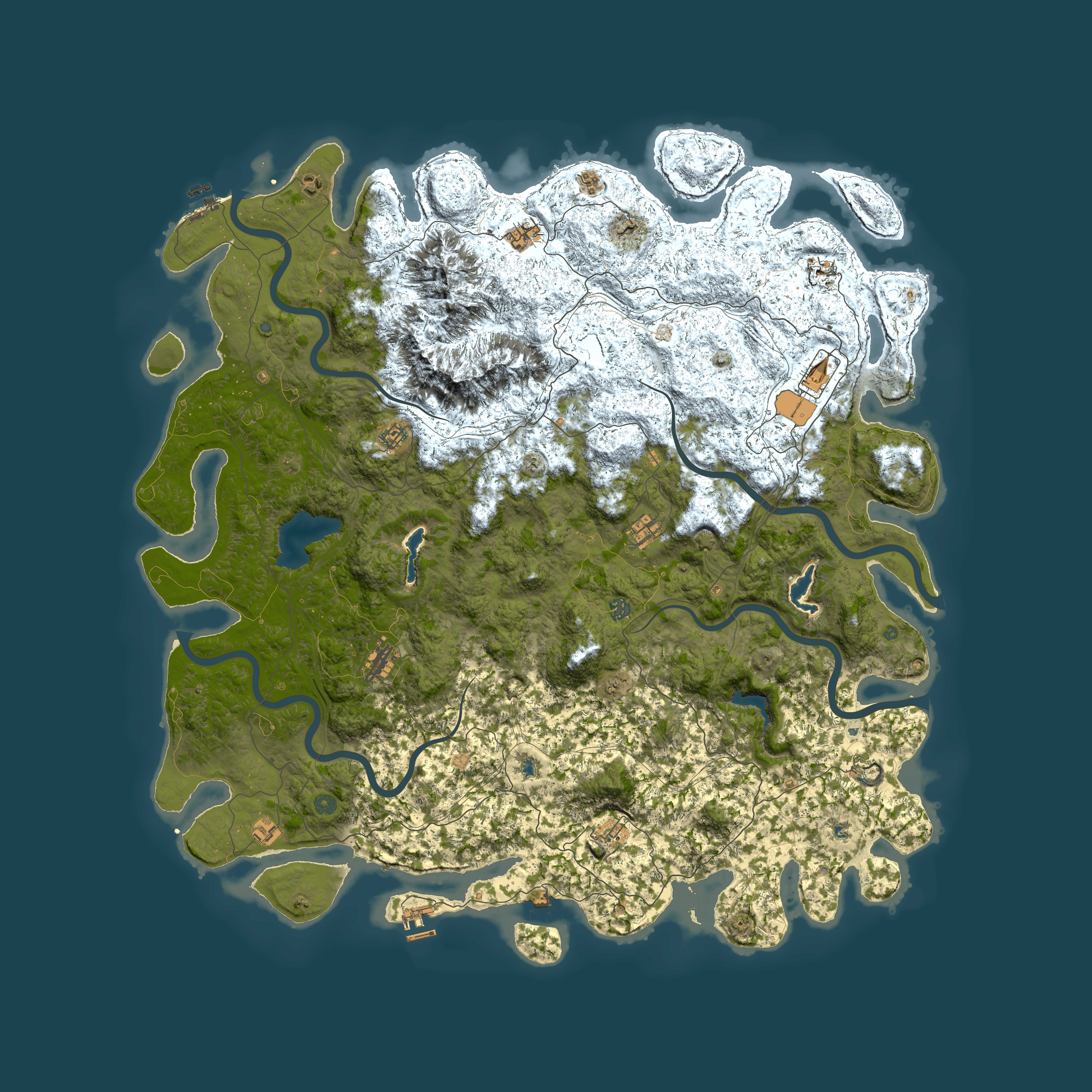 Full top-down render of Rust map seed 1504918574, 6000x6000m