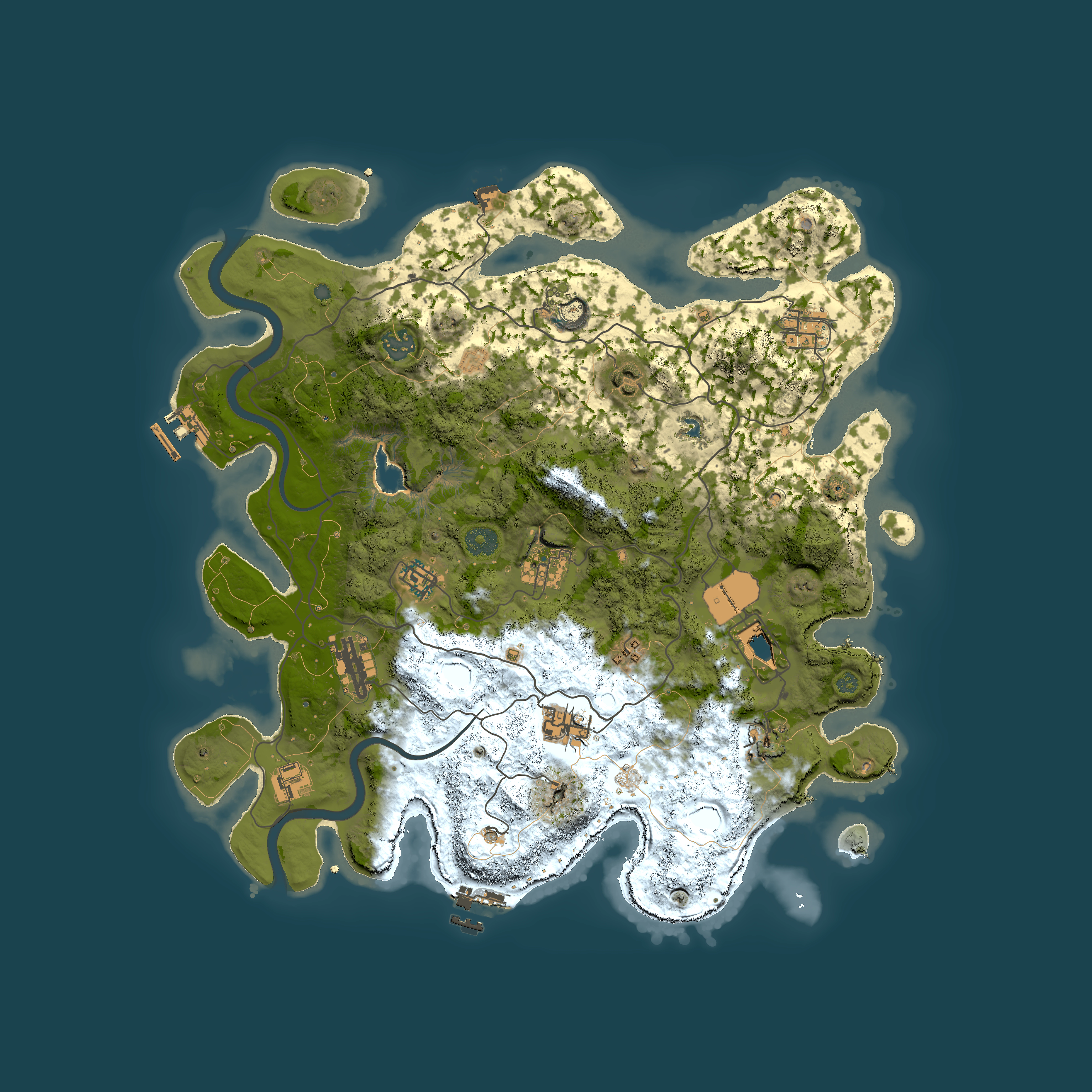 Full top-down render of Rust map seed 726109646, 4000x4000m