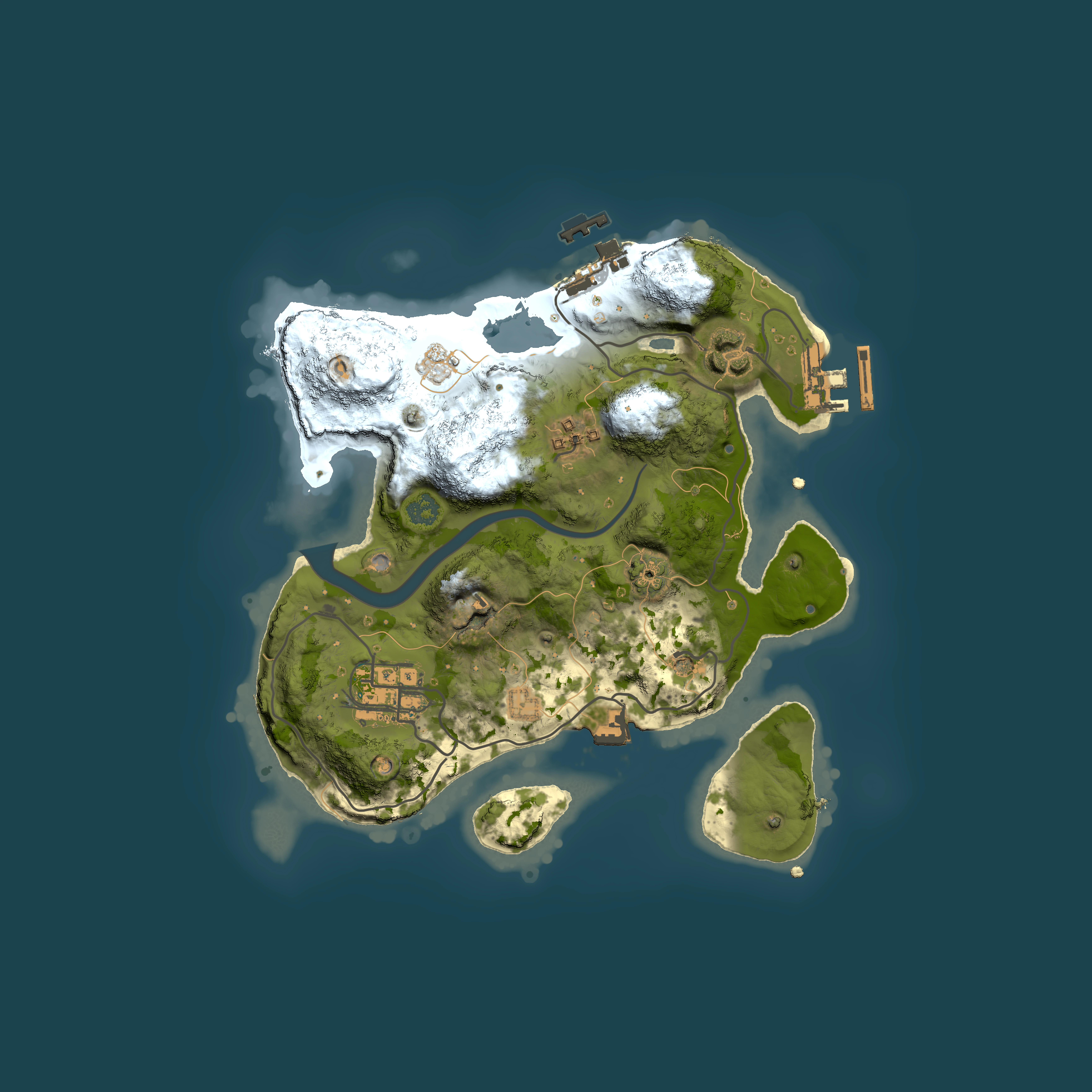 Full top-down render of Rust map seed 1675152628, 2500x2500m