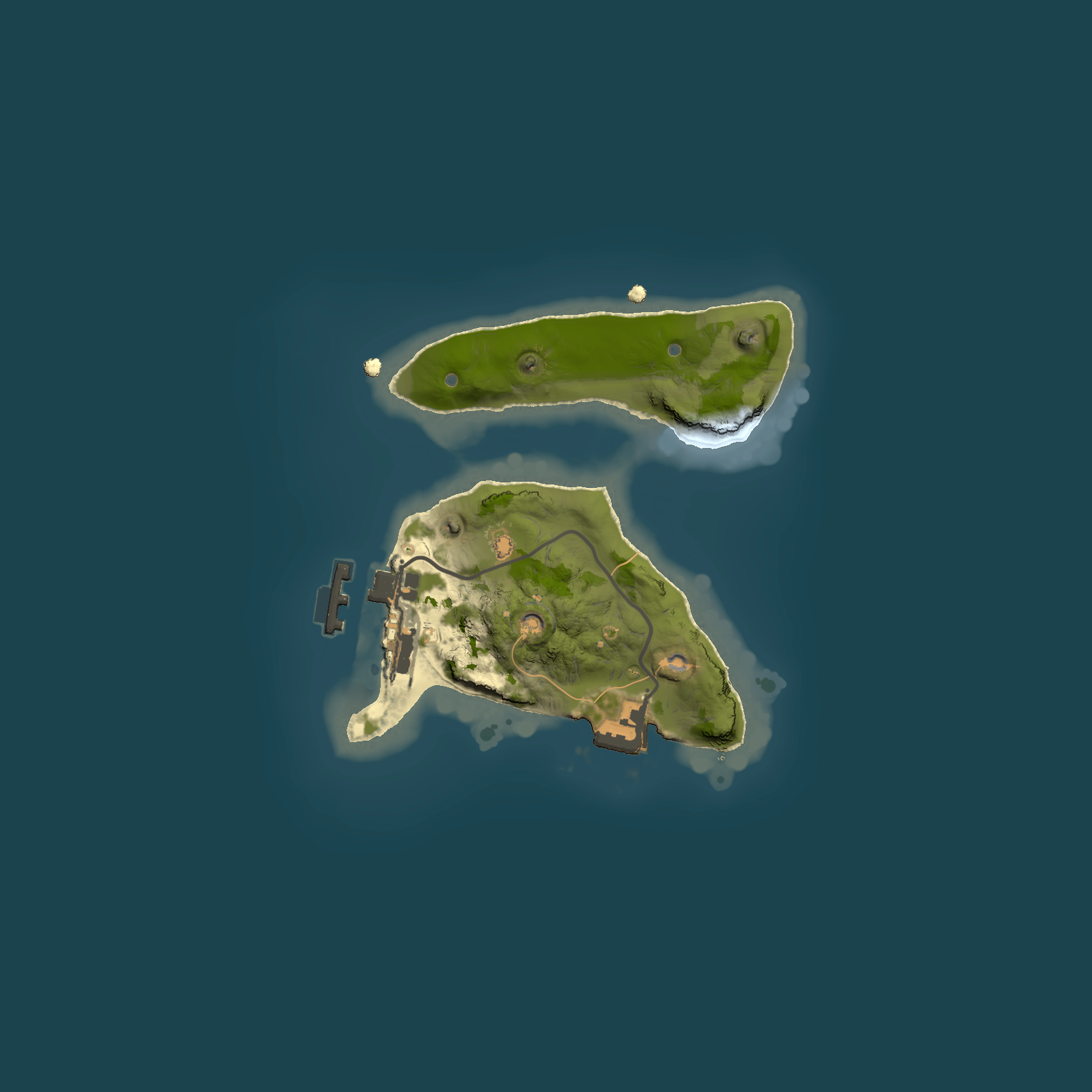 Full top-down render of Rust map seed 694530858, 1500x1500m