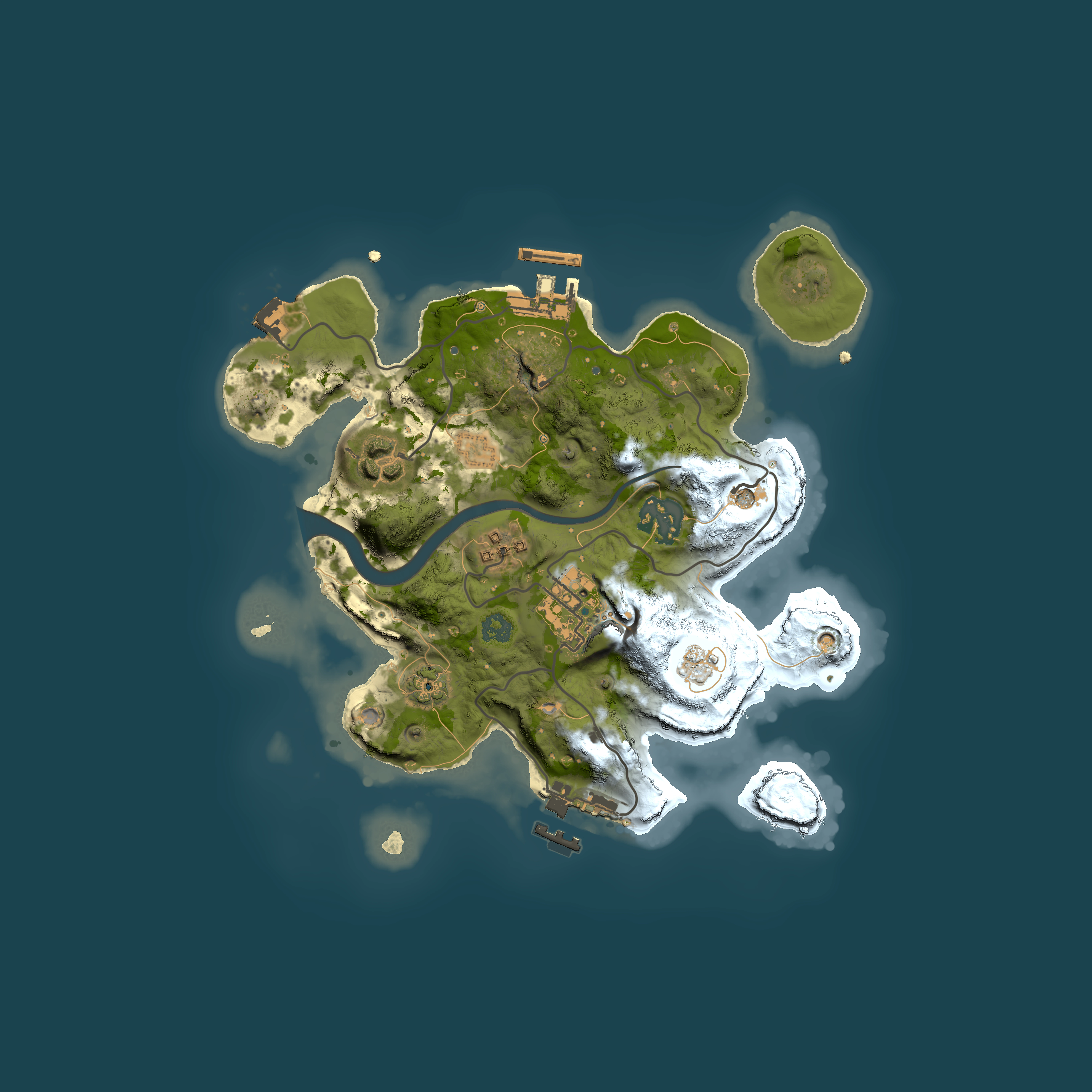 Full top-down render of Rust map seed 2111408727, 2500x2500m