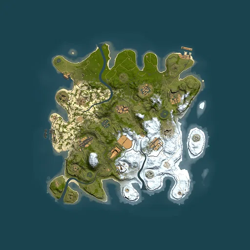 Rust map seed 496832921, 3500x3500m top-down preview