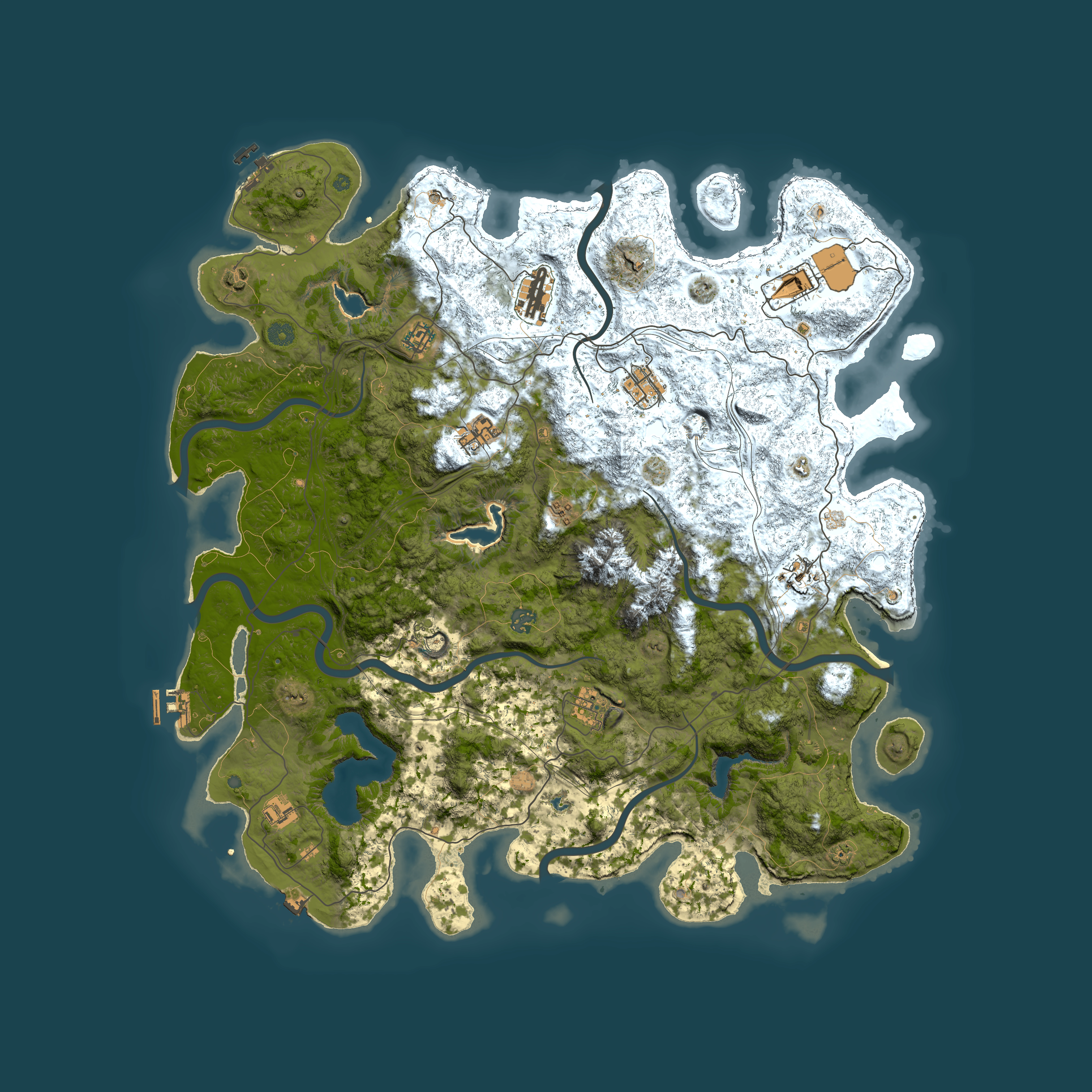 Full top-down render of Rust map seed 2027097954, 5000x5000m