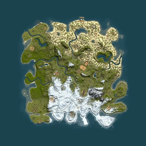 Rust map seed 770733355, 5000x5000m top-down preview