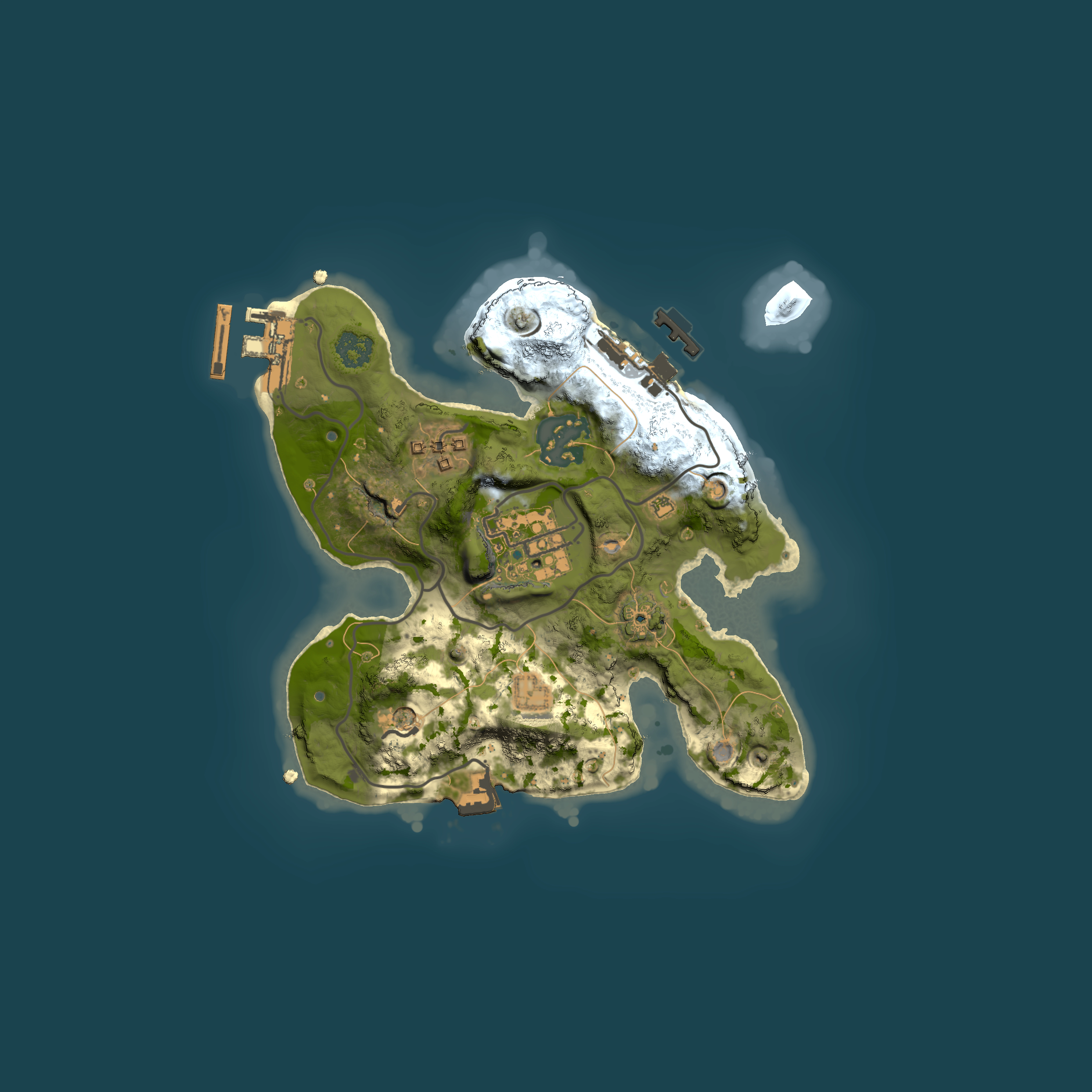 Full top-down render of Rust map seed 430384070, 2000x2000m