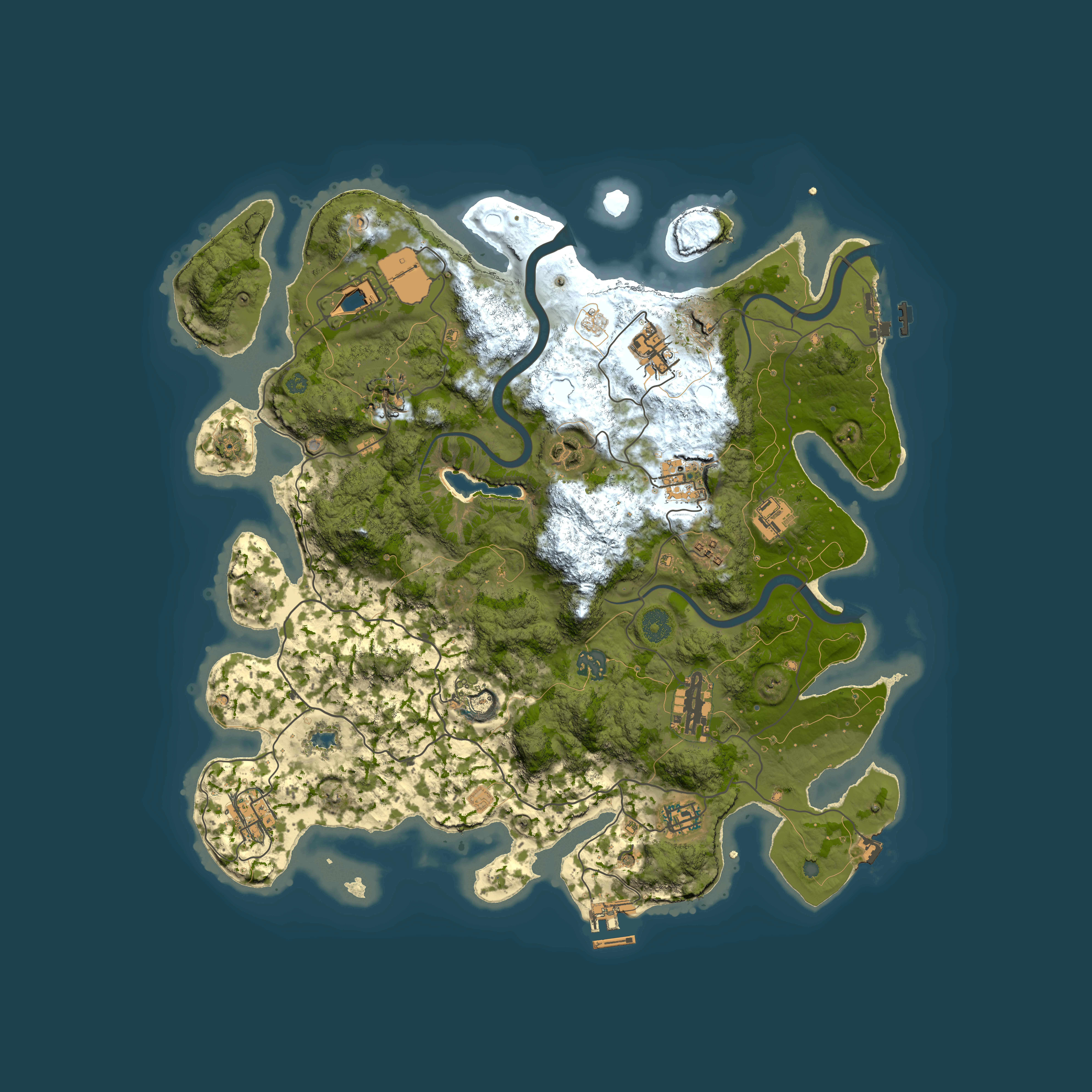 Full top-down render of Rust map seed 778809695, 4000x4000m