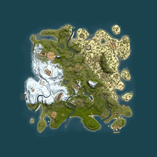 Rust map seed 496951028, 4000x4000m top-down preview