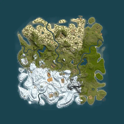 Rust map seed 1965870055, 5000x5000m top-down preview