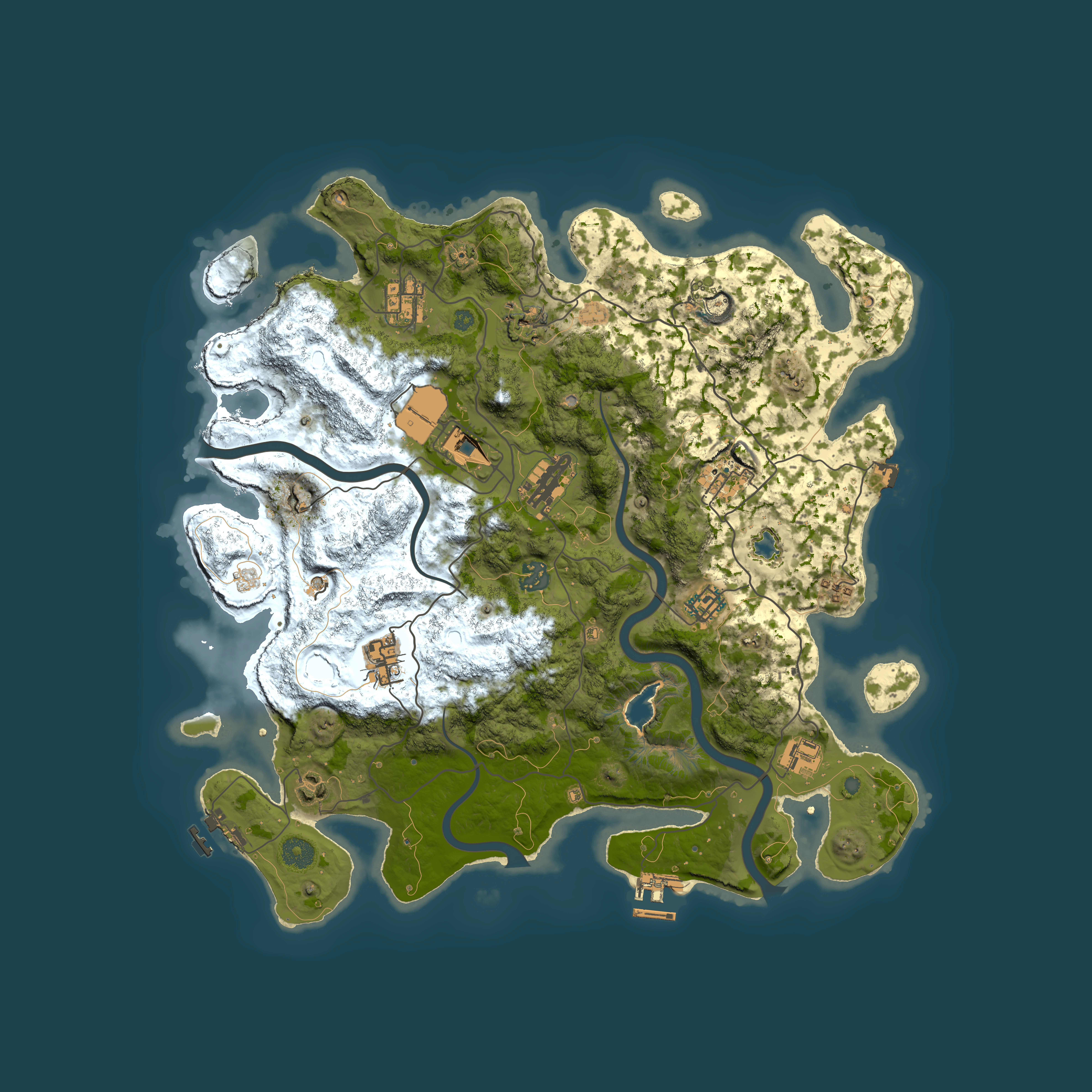 Full top-down render of Rust map seed 1159111890, 4000x4000m
