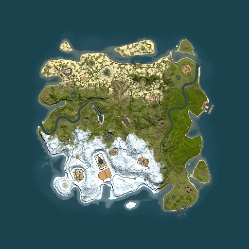 Rust map seed 1281374091, 4000x4000m top-down preview