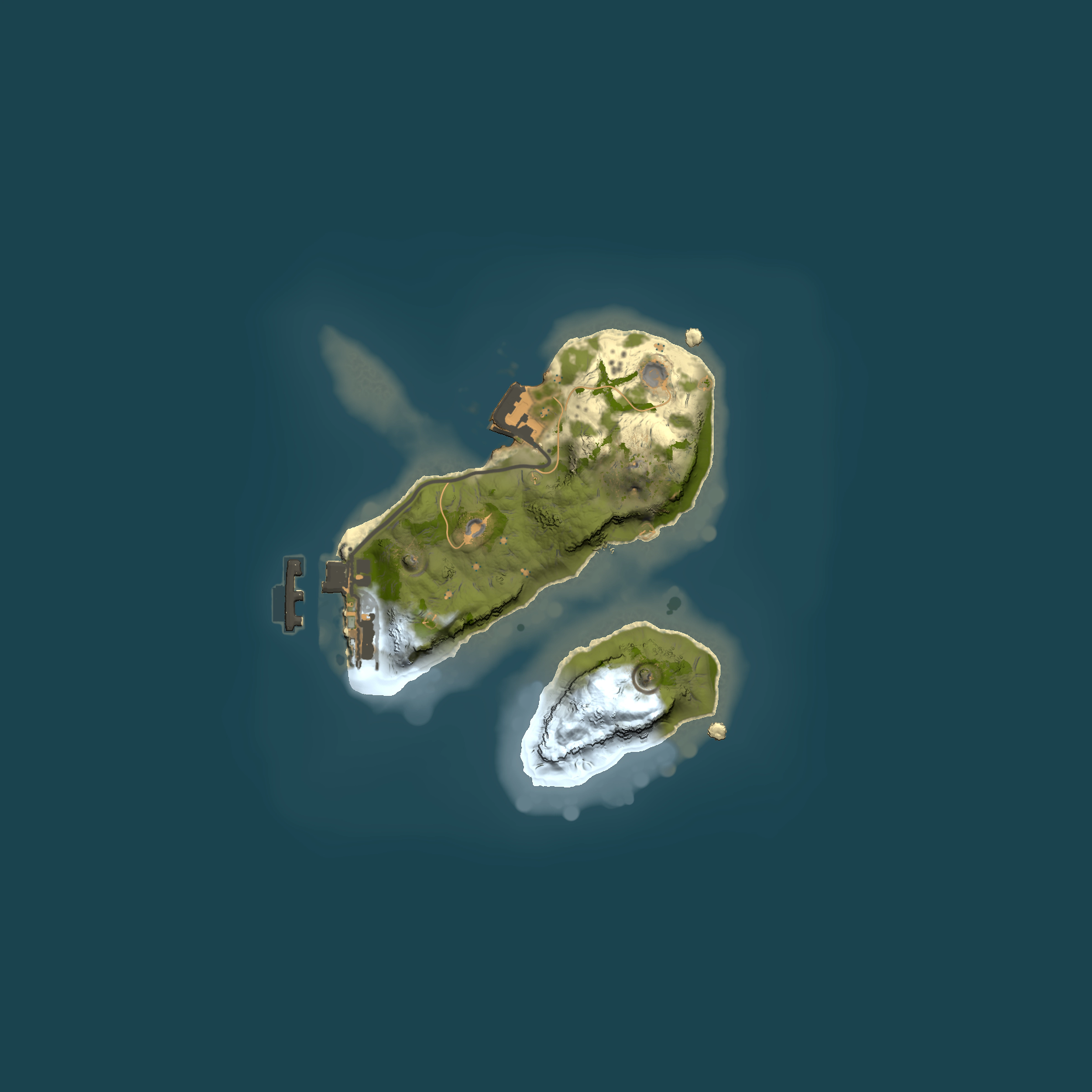 Full top-down render of Rust map seed 910976709, 1500x1500m