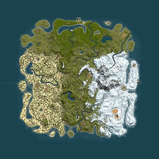 Rust map seed 1628905007, 6000x6000m top-down preview