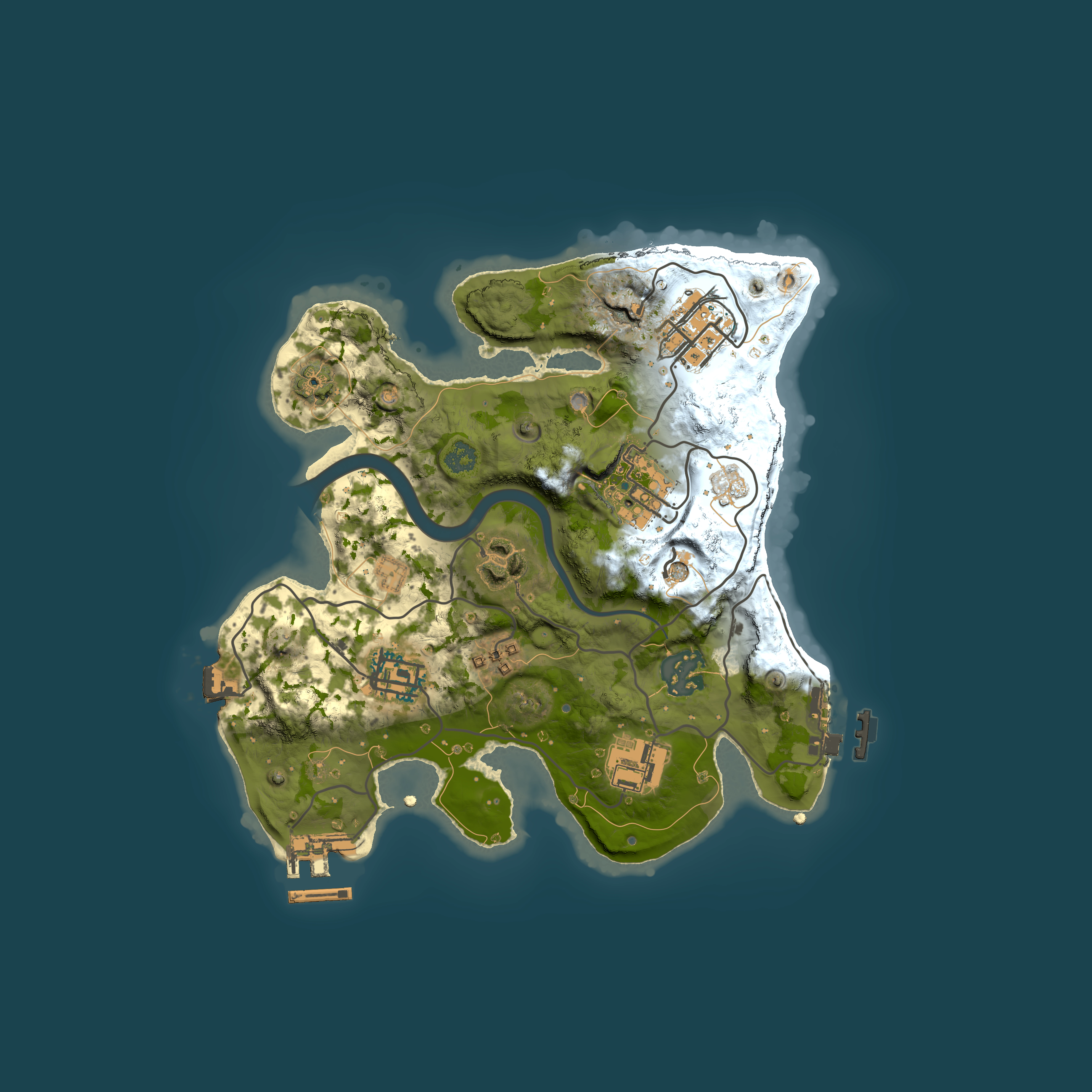 Full top-down render of Rust map seed 1371521231, 2500x2500m