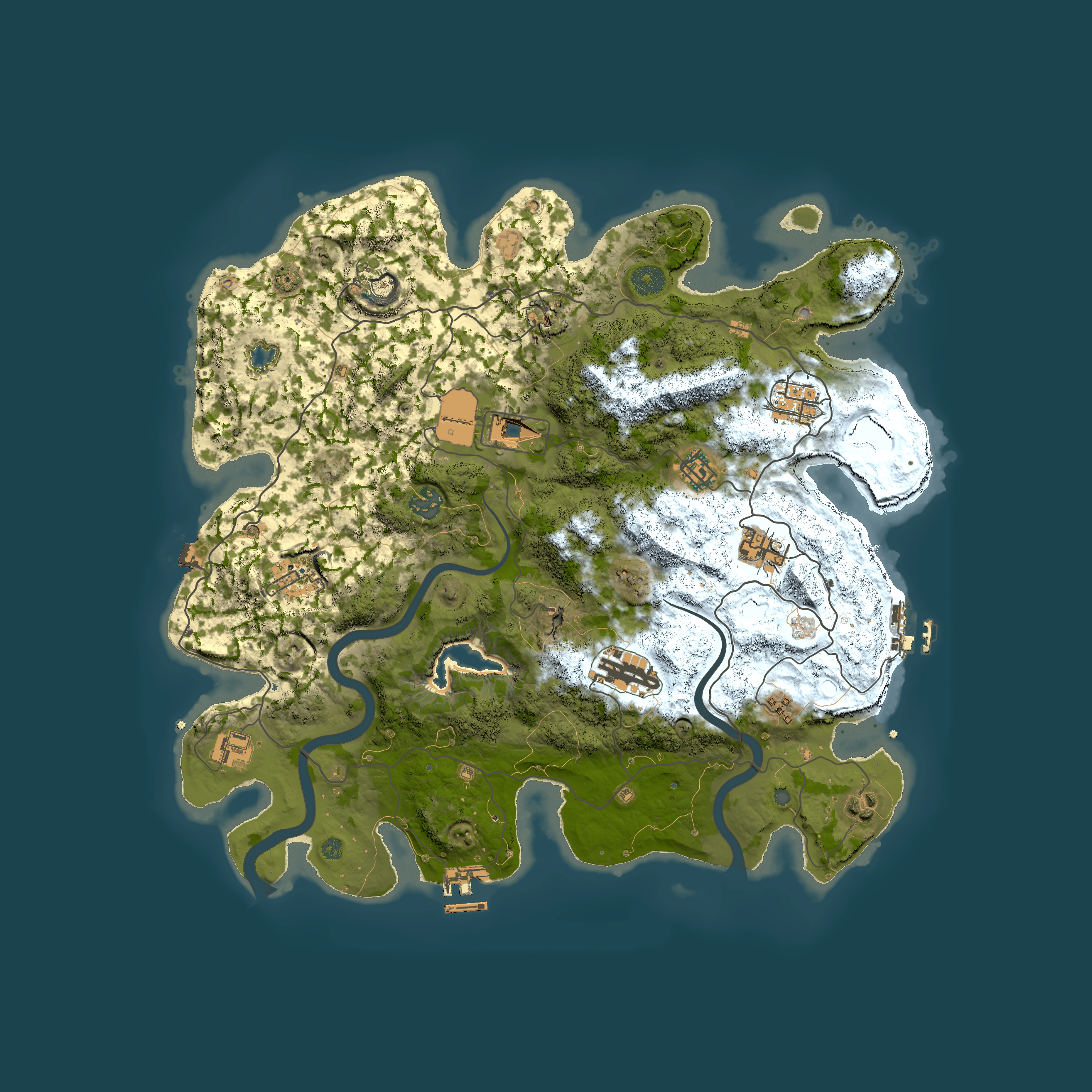 Full top-down render of Rust map seed 1996422520, 4000x4000m