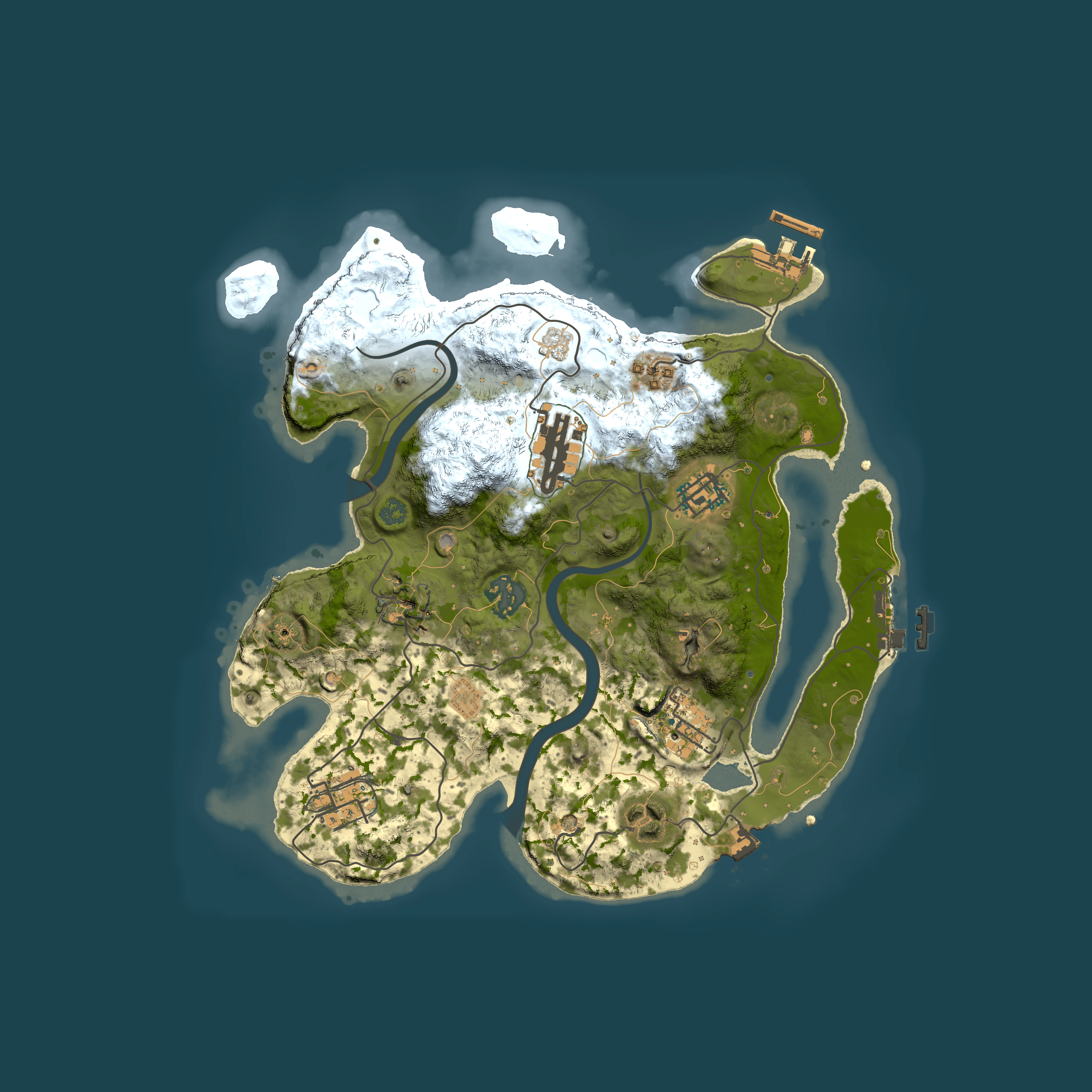 Full top-down render of Rust map seed 1071002056, 3000x3000m