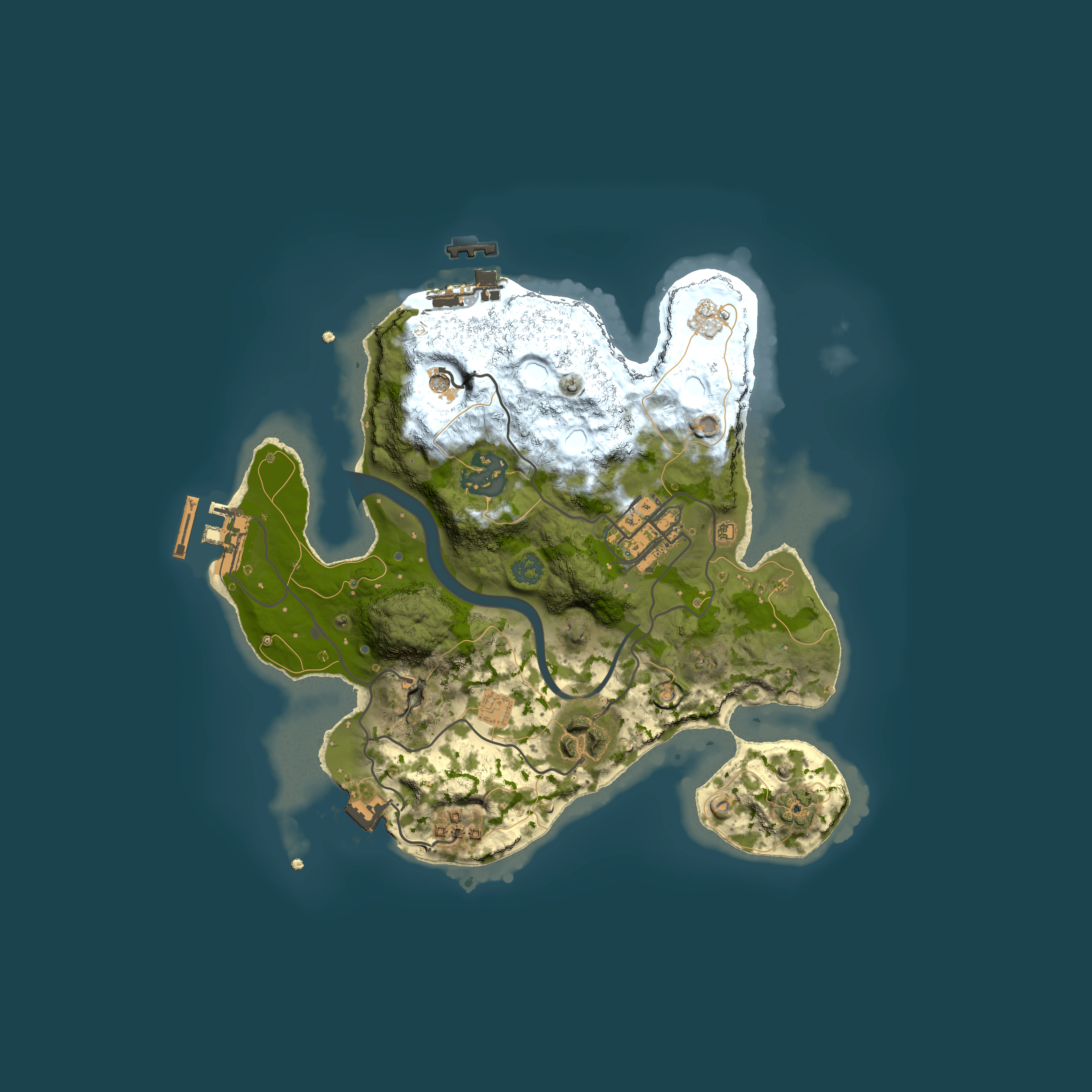 Full top-down render of Rust map seed 1273215662, 2500x2500m