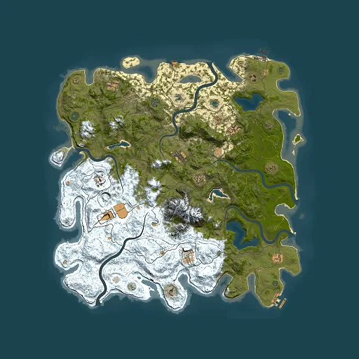 Rust map seed 671463230, 5000x5000m top-down preview