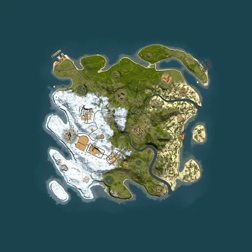 Rust map seed 369126909, 3500x3500m top-down preview