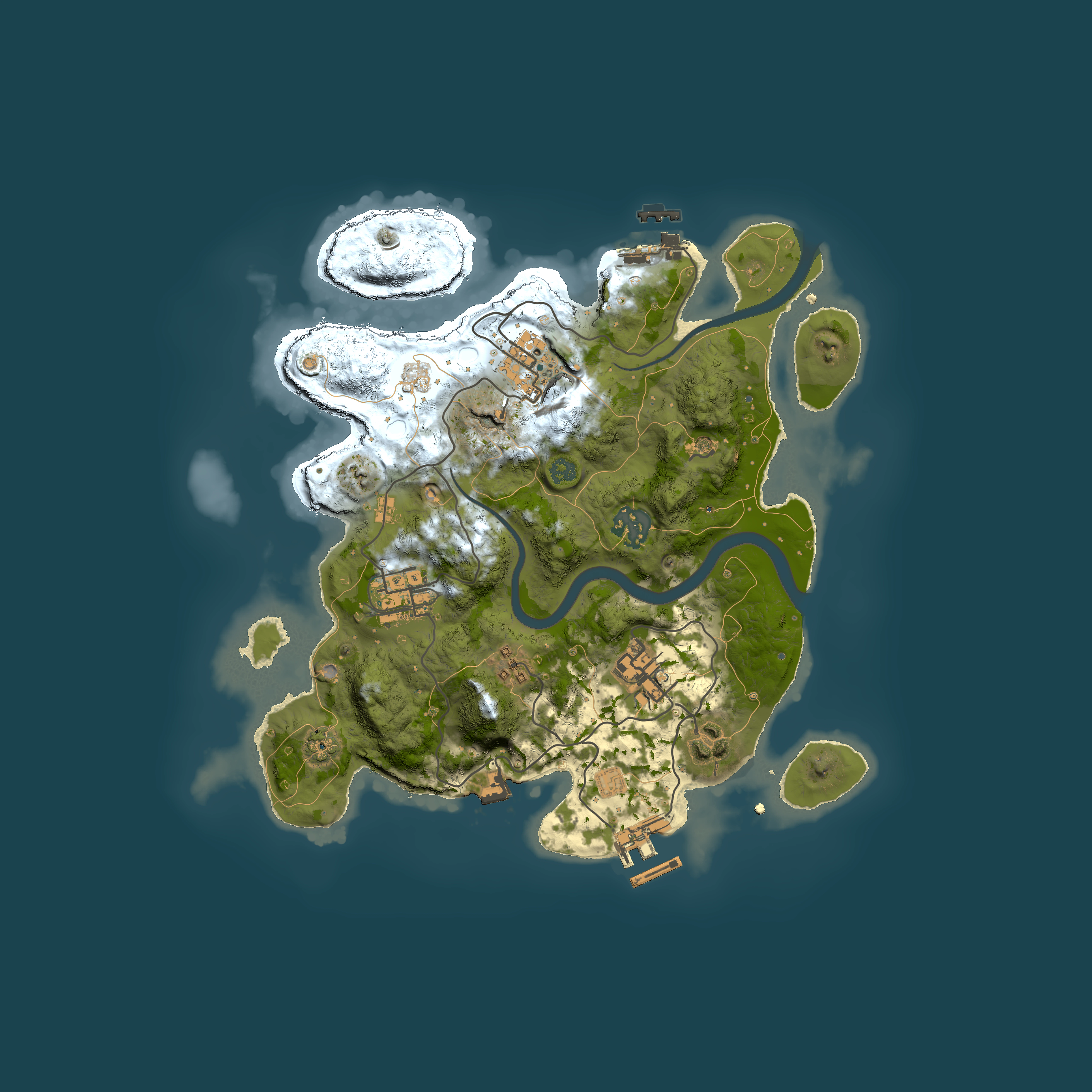 Full top-down render of Rust map seed 377966272, 3000x3000m