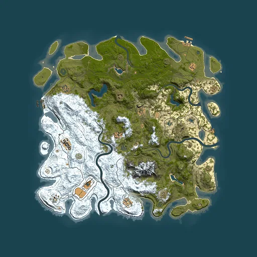 Rust map seed 1429593395, 5000x5000m top-down preview