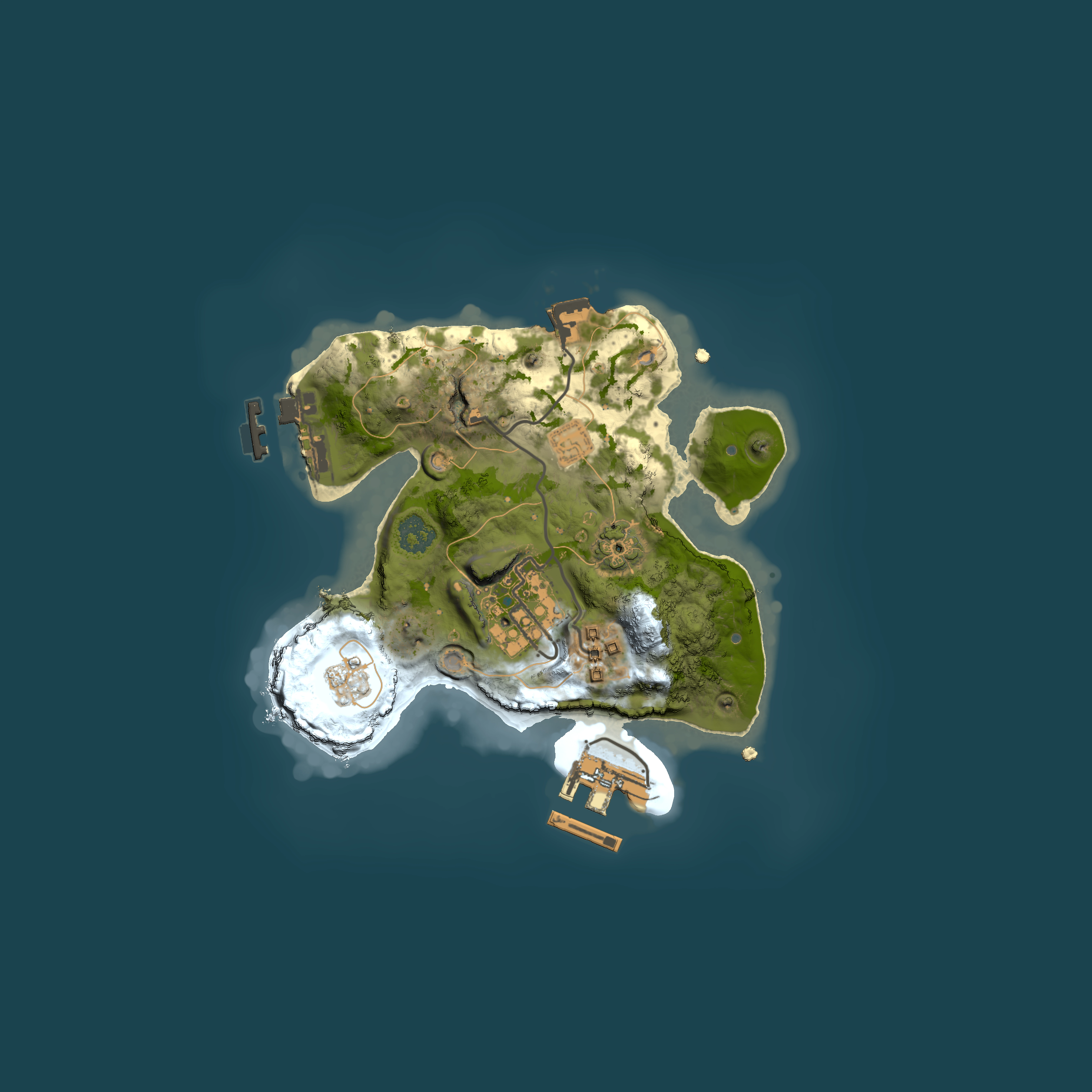 Full top-down render of Rust map seed 292665253, 2000x2000m