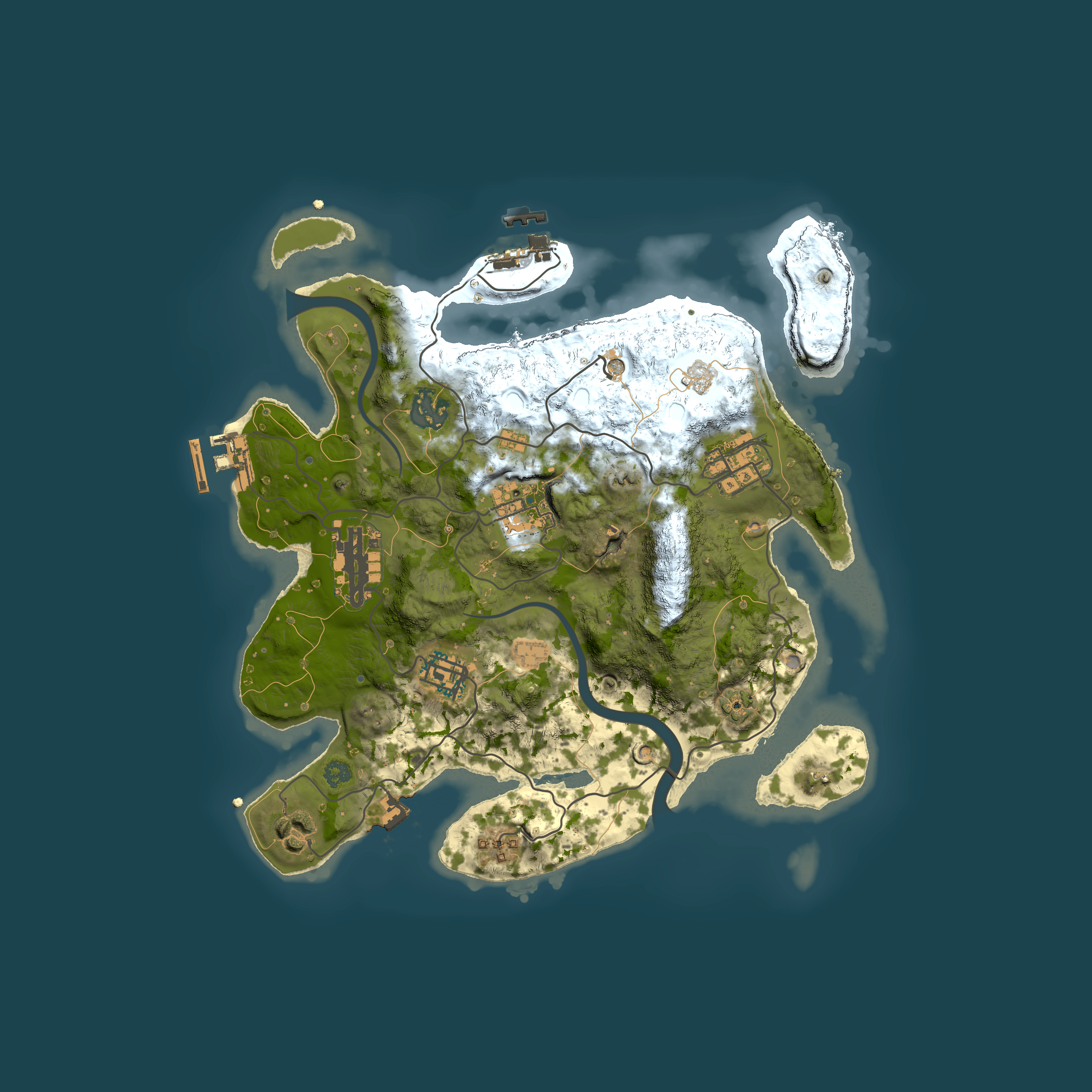 Full top-down render of Rust map seed 221808935, 3000x3000m