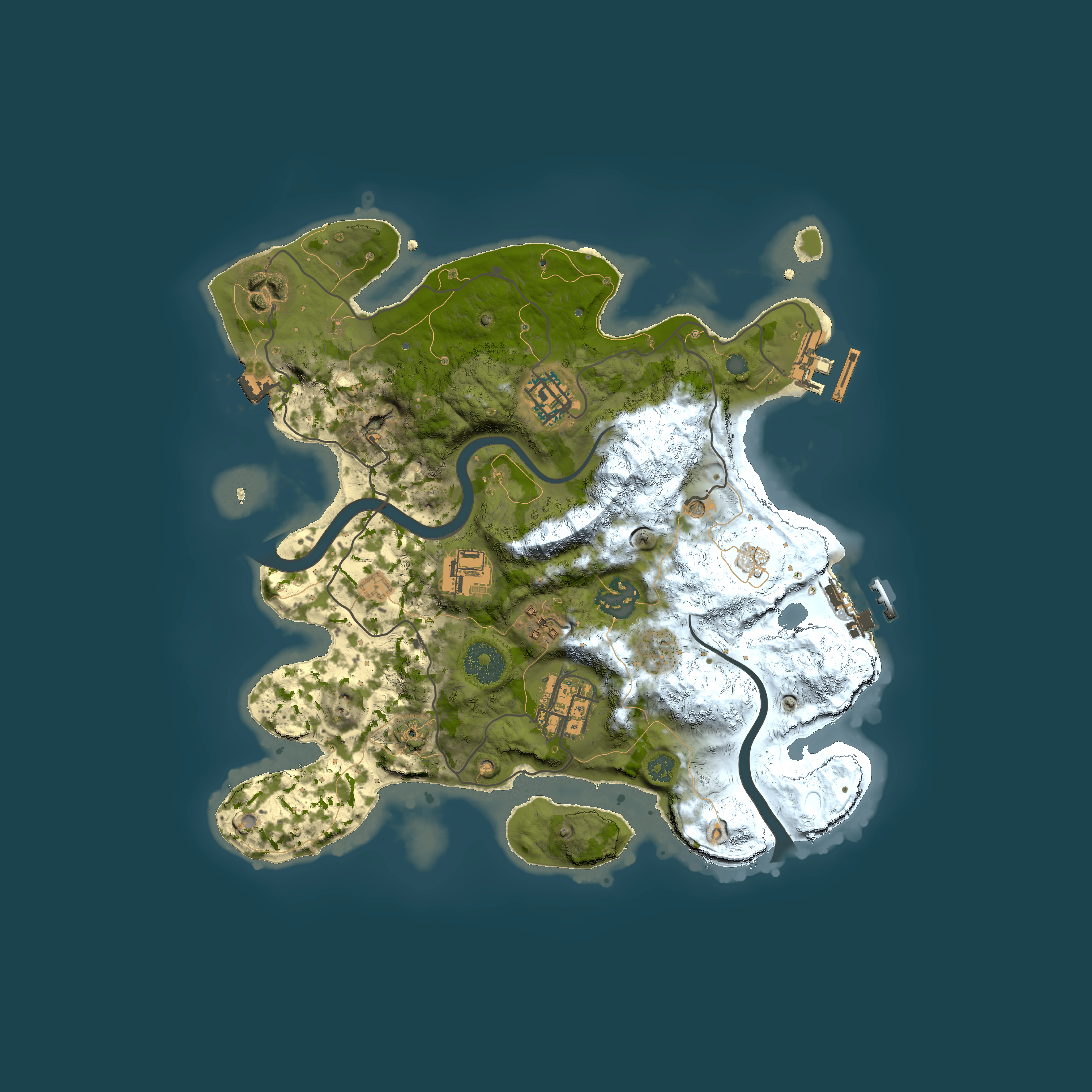 Full top-down render of Rust map seed 1584269208, 3000x3000m