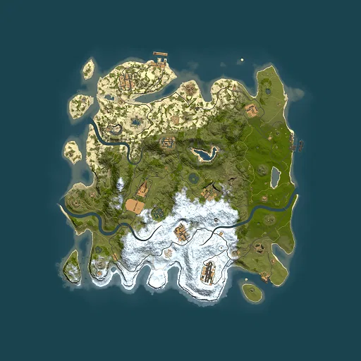 Rust map seed 93498271, 4000x4000m top-down preview