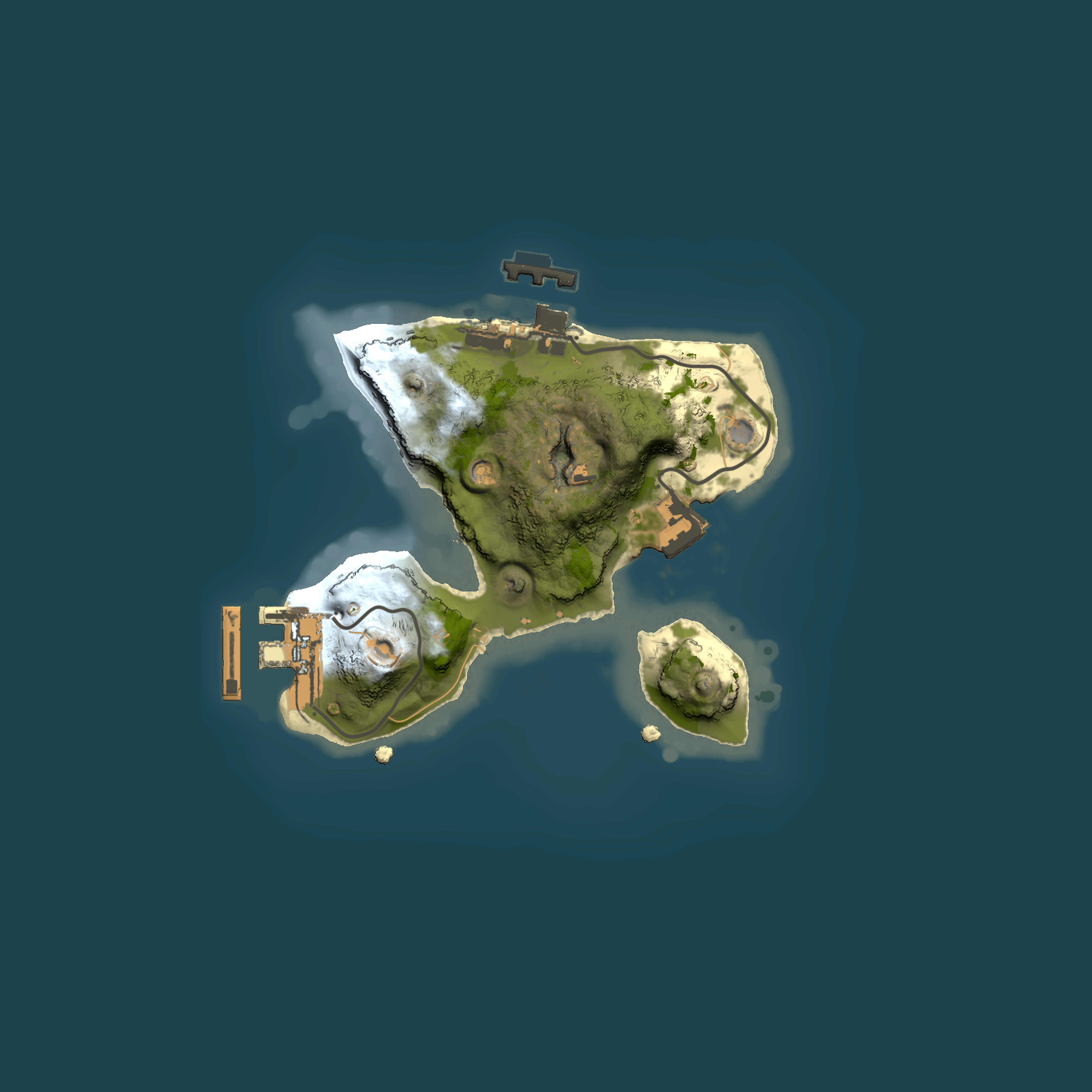 Full top-down render of Rust map seed 1581821862, 1500x1500m