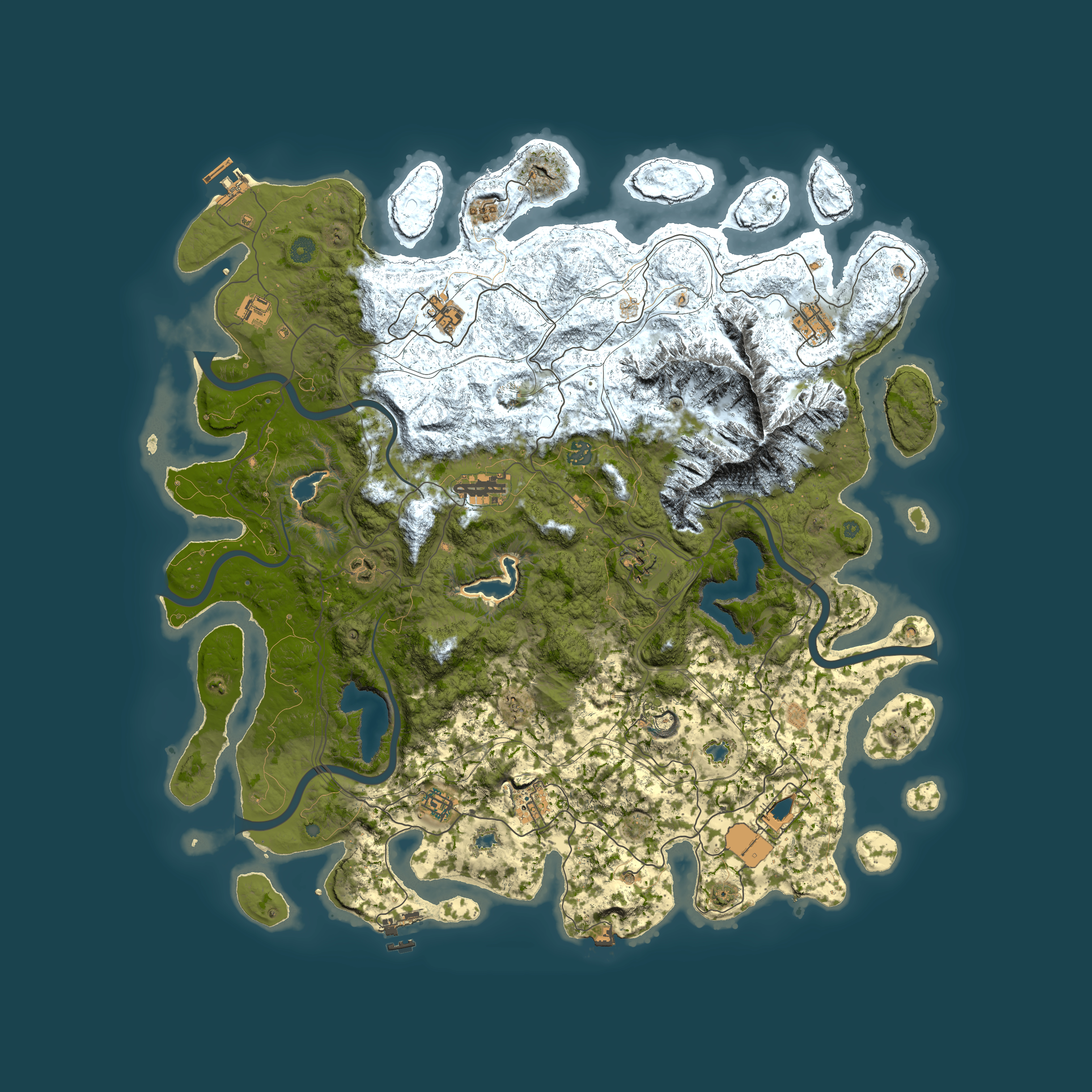 Full top-down render of Rust map seed 28568959, 5000x5000m