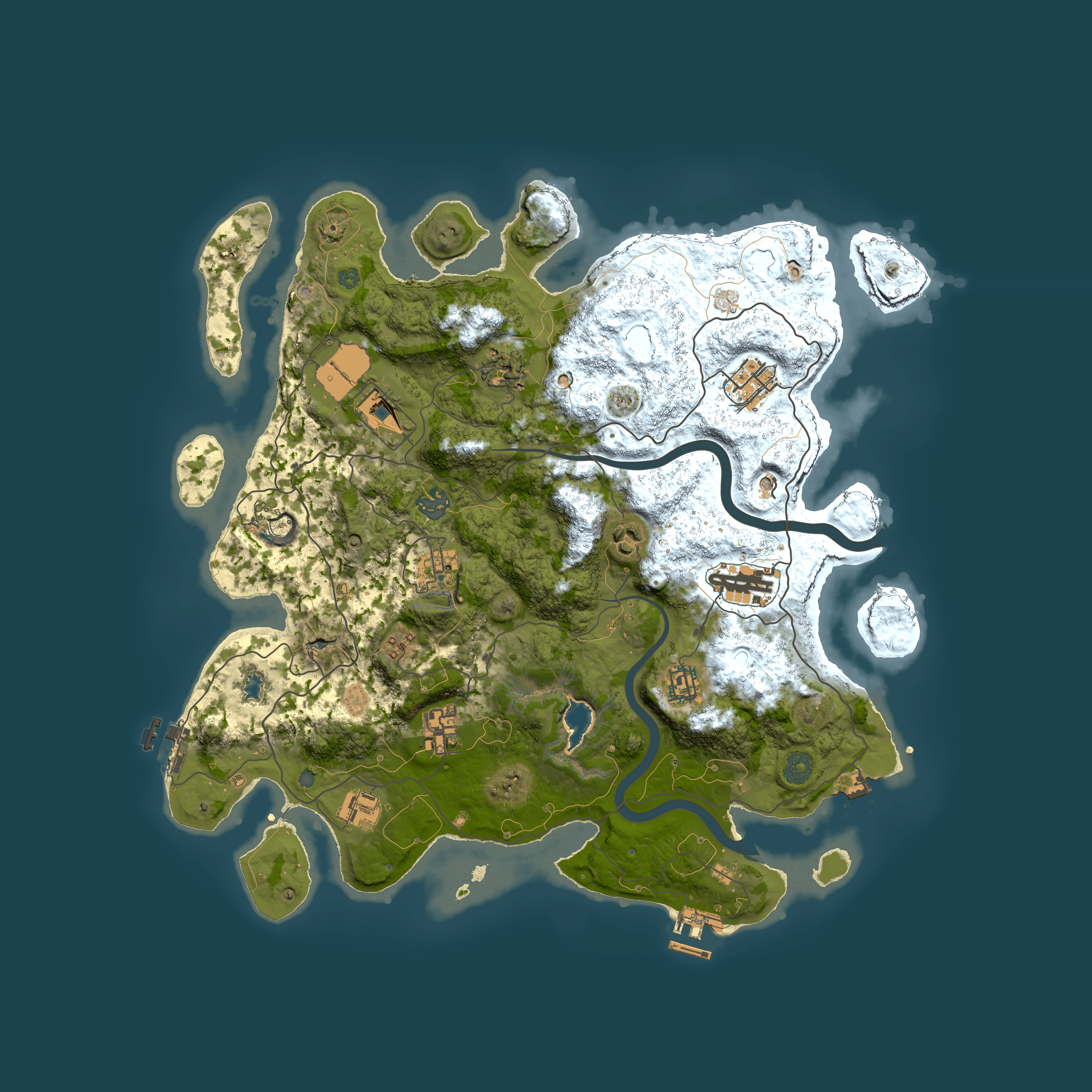 Full top-down render of Rust map seed 591087030, 4000x4000m