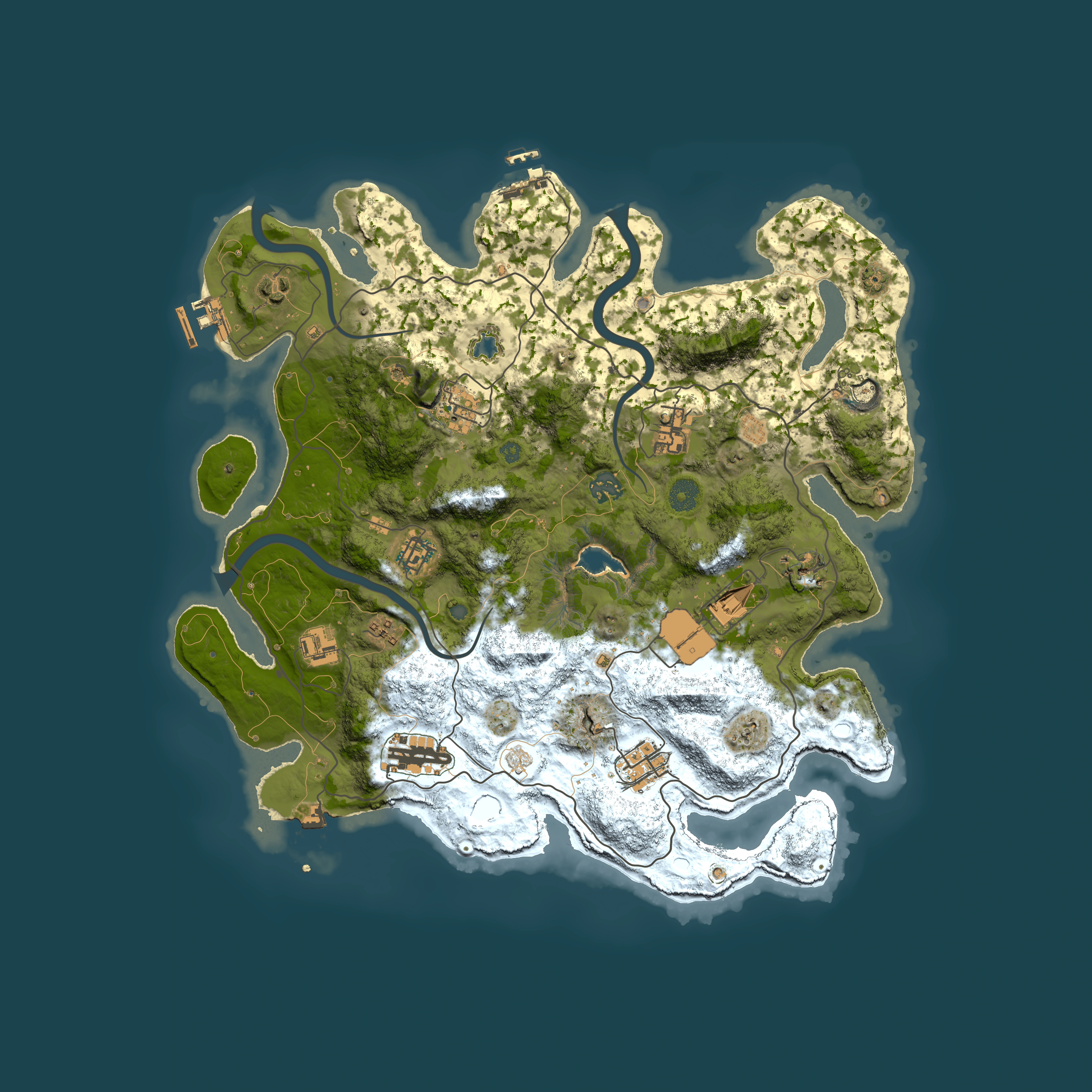 Full top-down render of Rust map seed 597799749, 4000x4000m