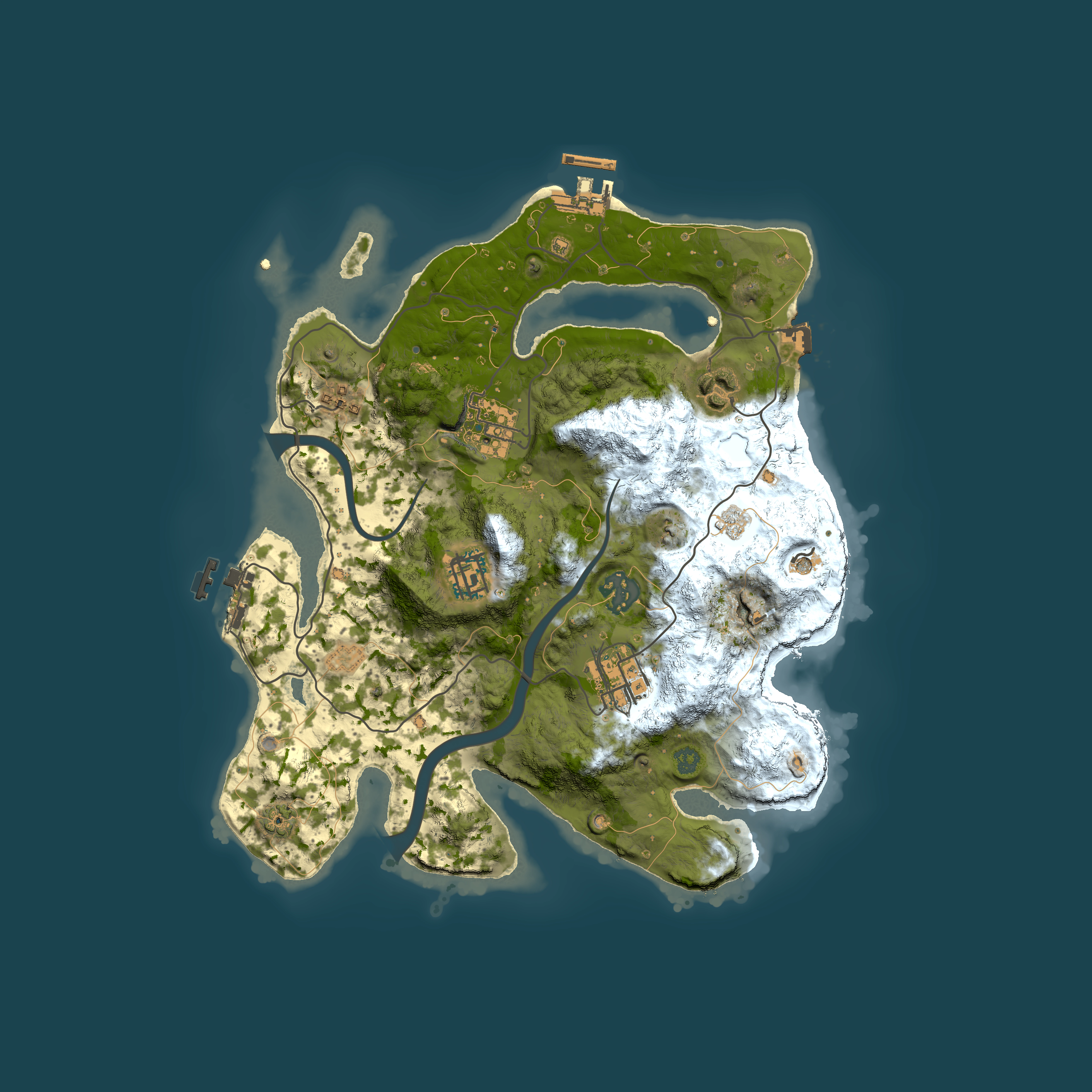 Full top-down render of Rust map seed 1087224840, 3000x3000m