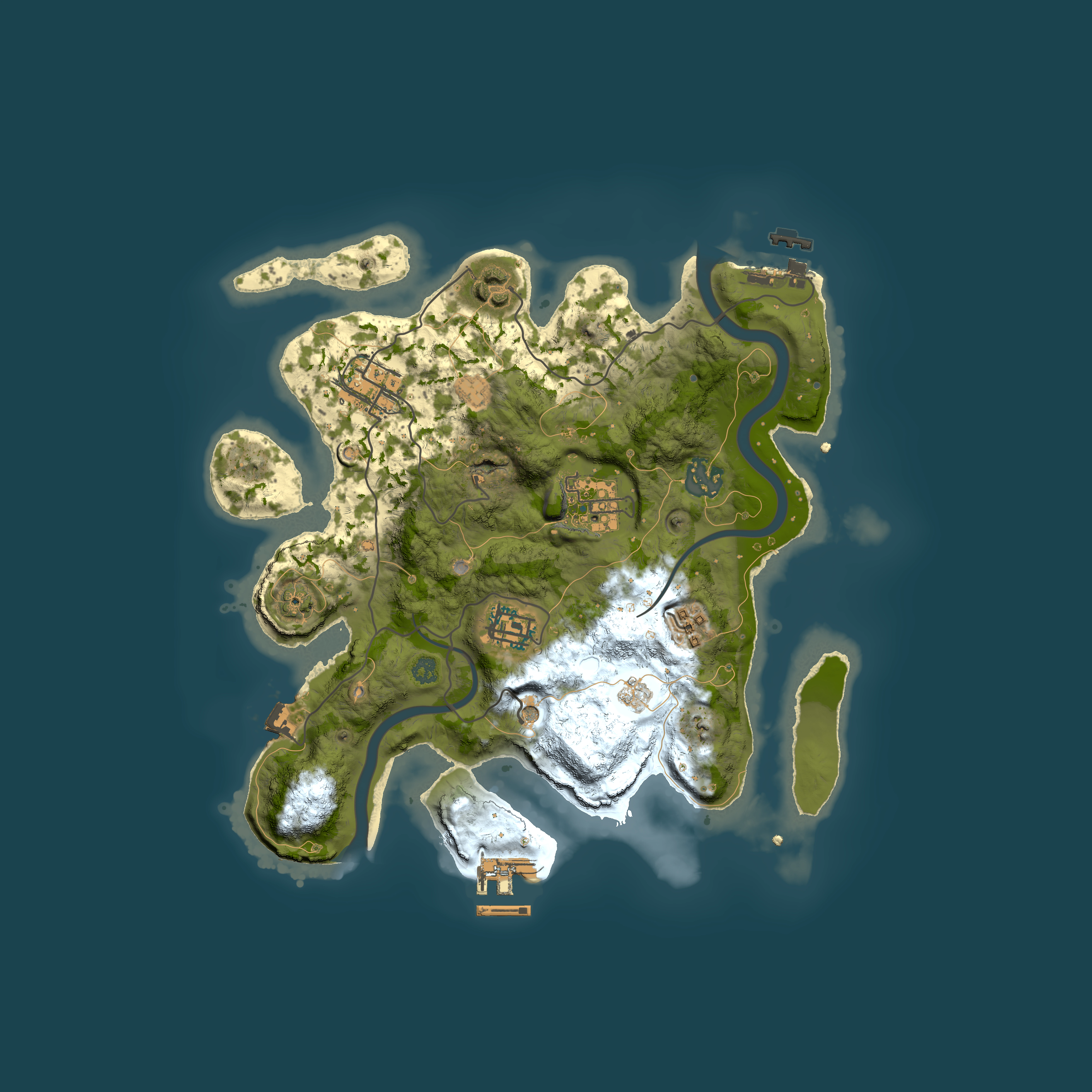 Full top-down render of Rust map seed 1750649554, 3000x3000m