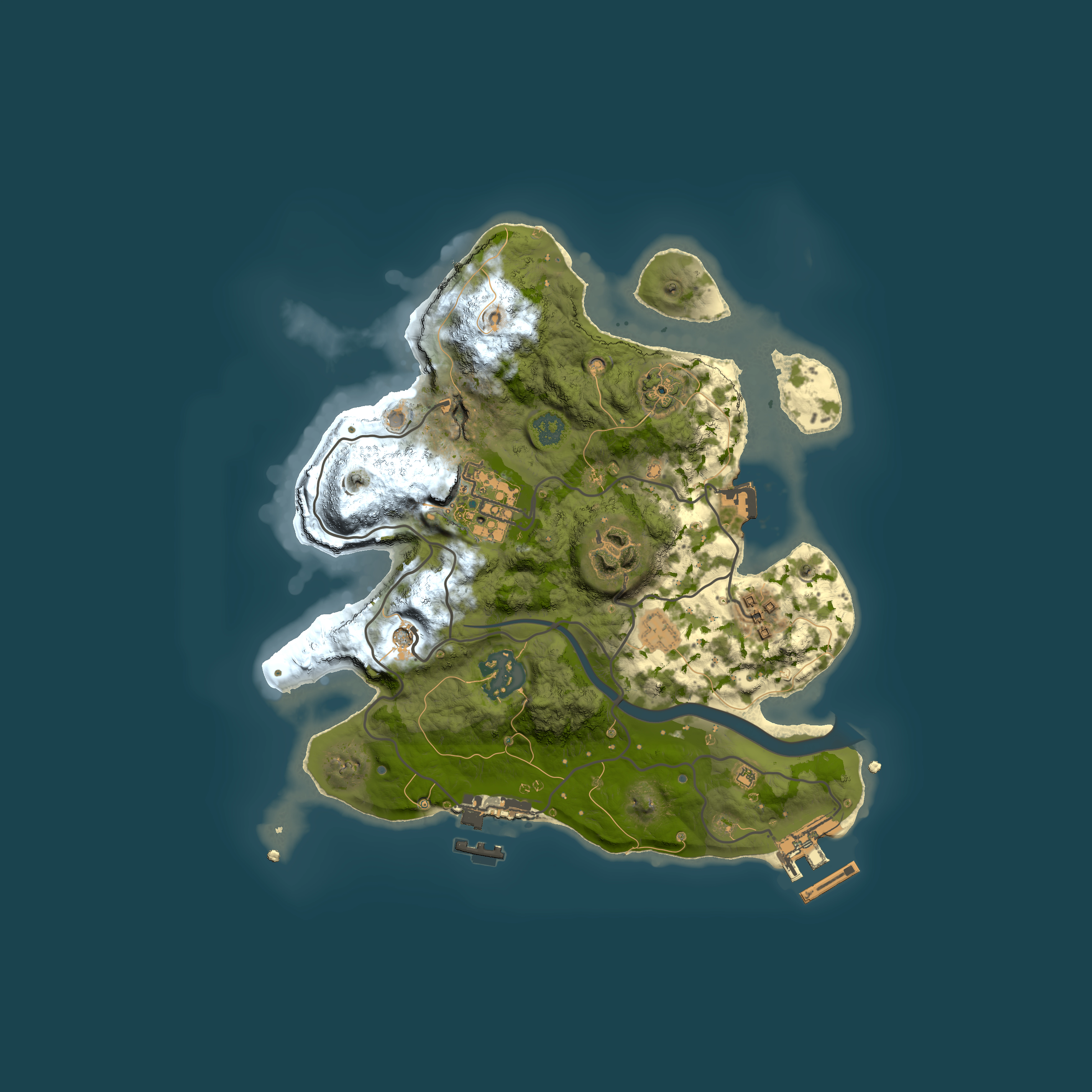Full top-down render of Rust map seed 637039445, 2500x2500m