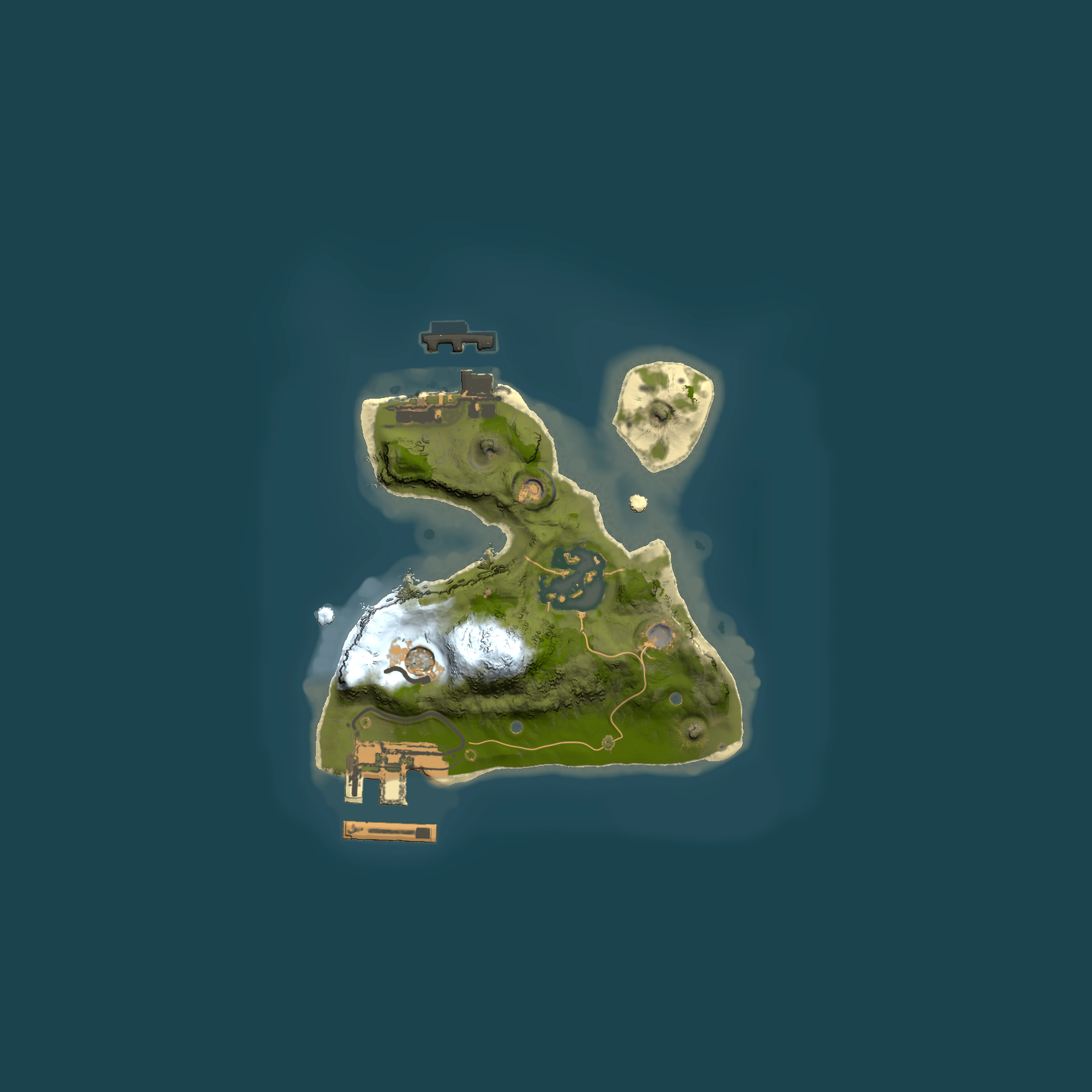Full top-down render of Rust map seed 1743151375, 1500x1500m