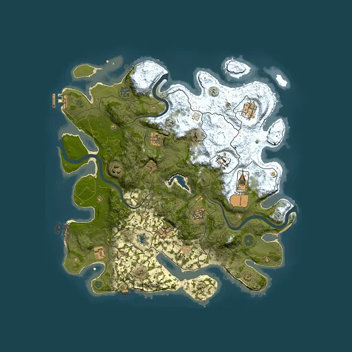 Rust map seed 1076605913, 4000x4000m top-down preview